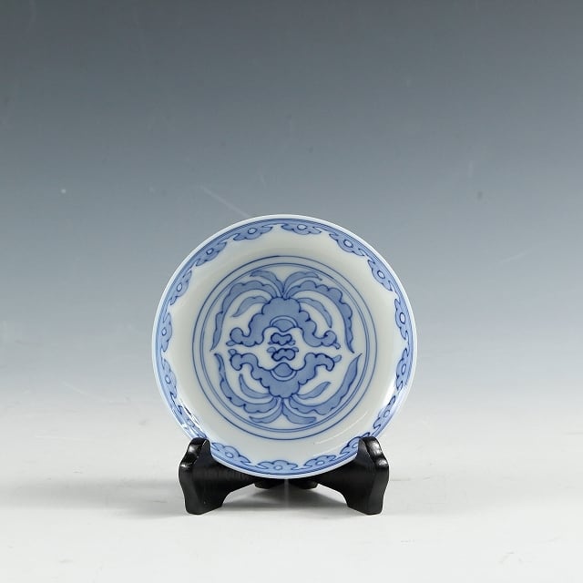 名窯 オールドニッポン 瀬戸 千峰園系 陶精園 青花 手描き鳳凰染付 4寸