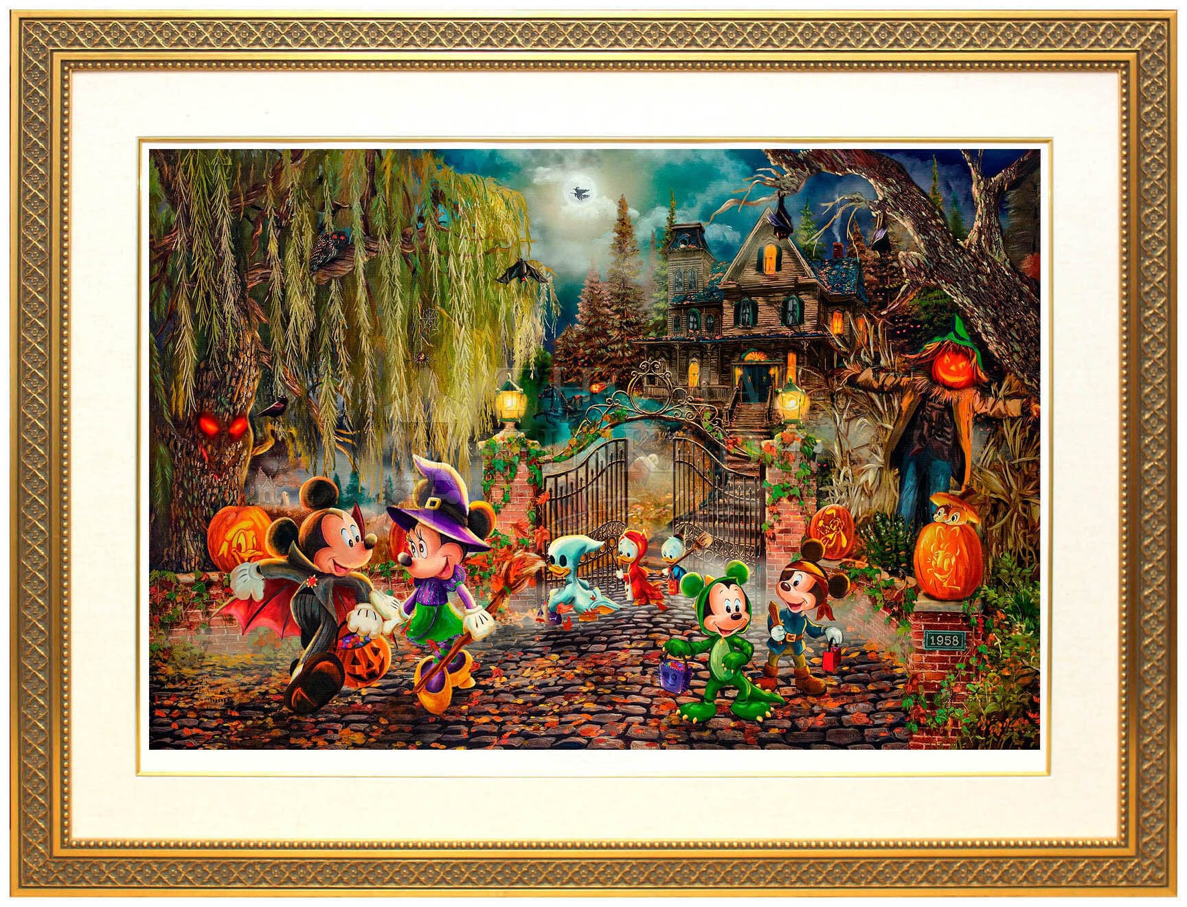 ディズニー絵画「ミッキー＆ミニー/ハロウィン ファン」作品証明書