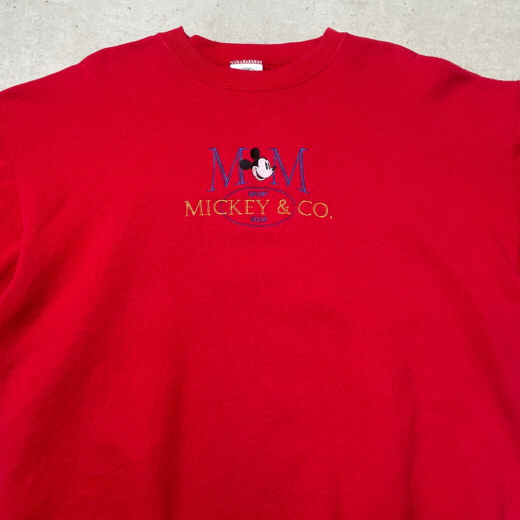 90年代 USA製 MICKEY & CO. スウェットシャツ キャラクター刺繍 メンズ