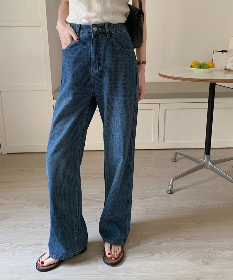 テクスチャーワイドレッグデニム 24PS341 | poet