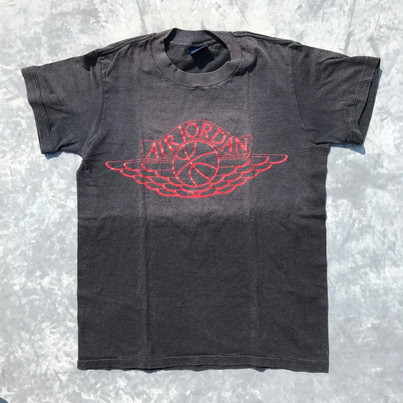 80's NIKE ナイキ エアジョーダン ウィングロゴ Tシャツ ブラック 色