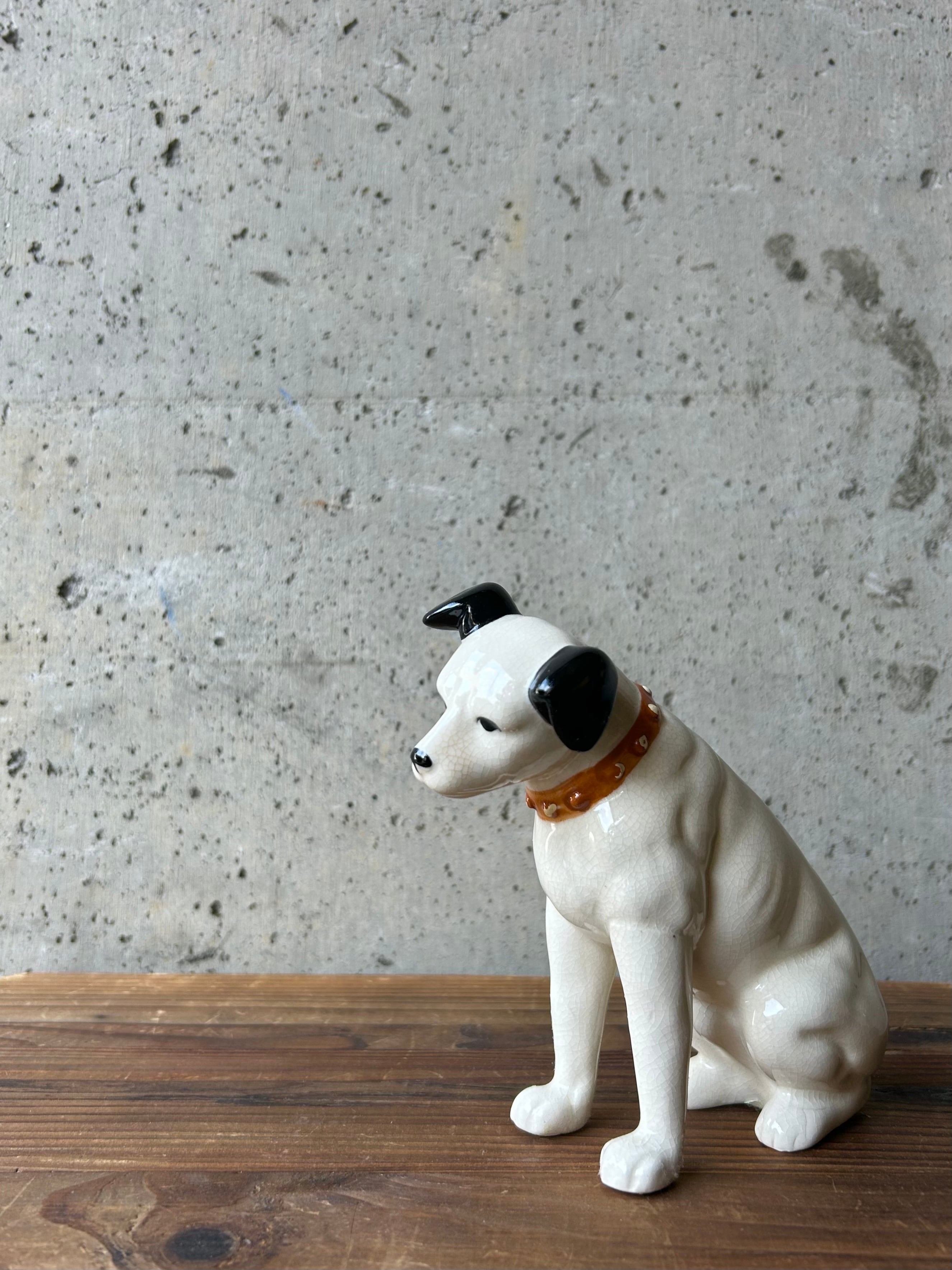 昭和レトロ Victor ビクター犬 ニッパーくん 陶器製 置物 | choice