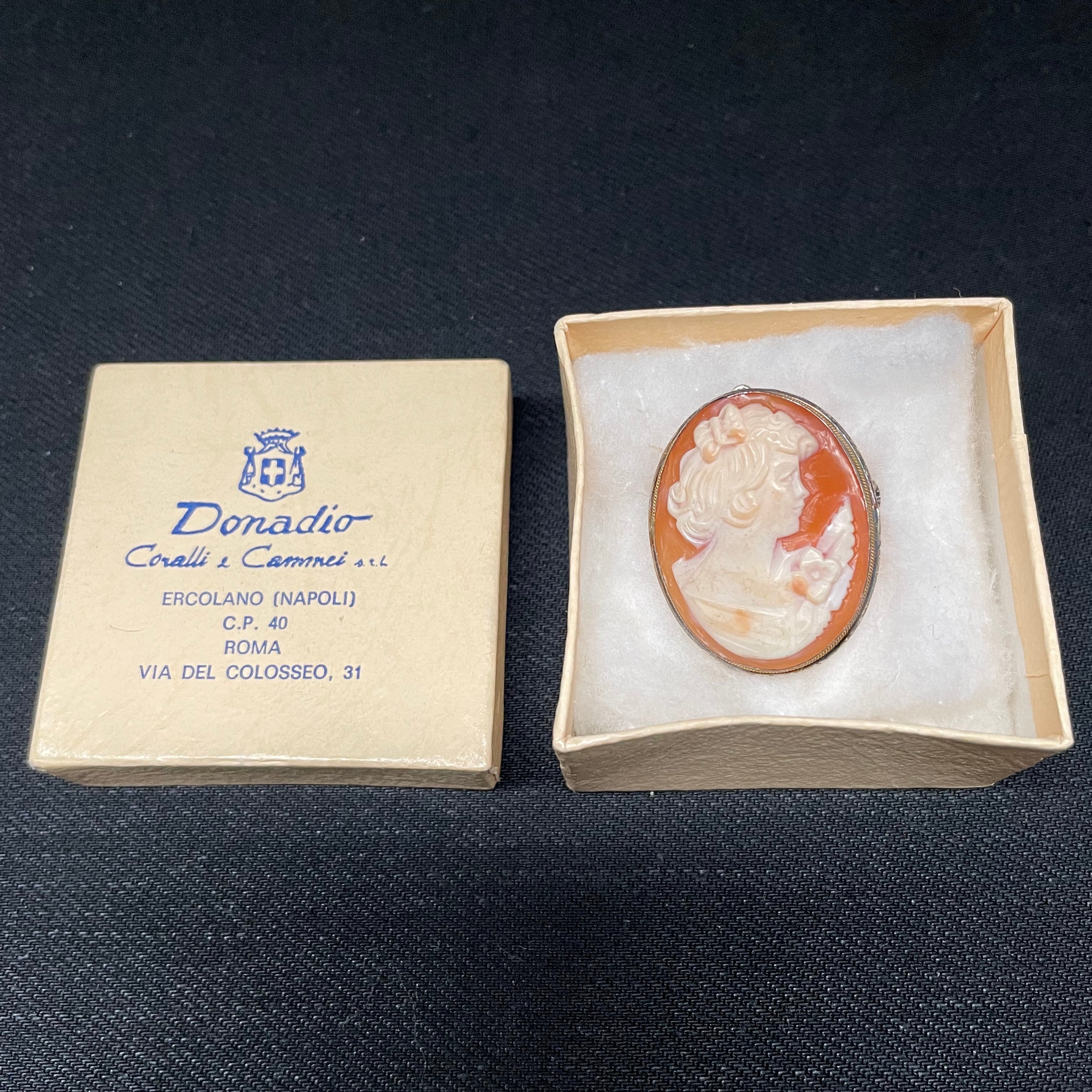 Italy Vintage Donadio Coralli e Cammei カメオ ブローチ チャーム | kica