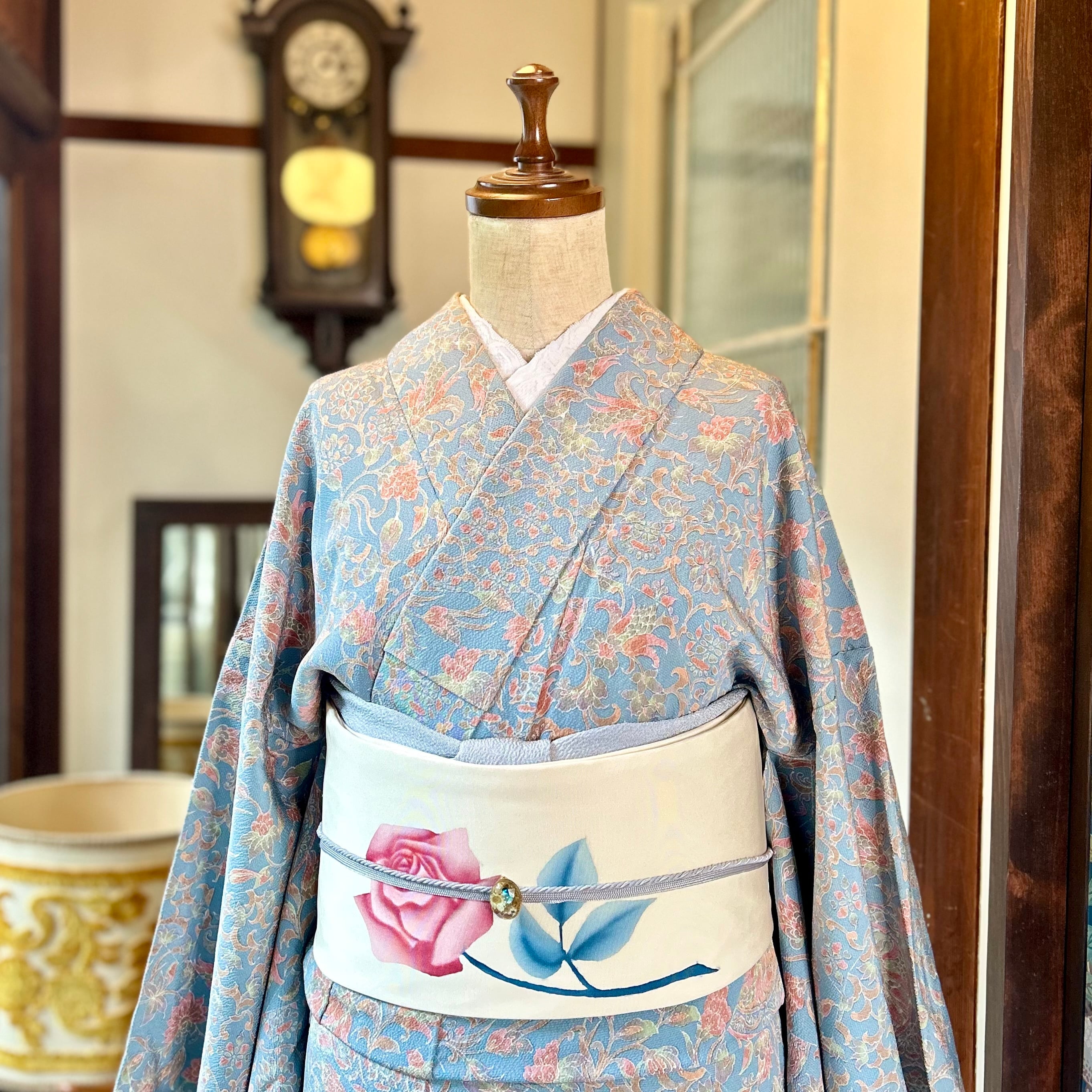 ローズの香り＊染め帯 塩瀬帯 名古屋帯 A660 | kimono tento