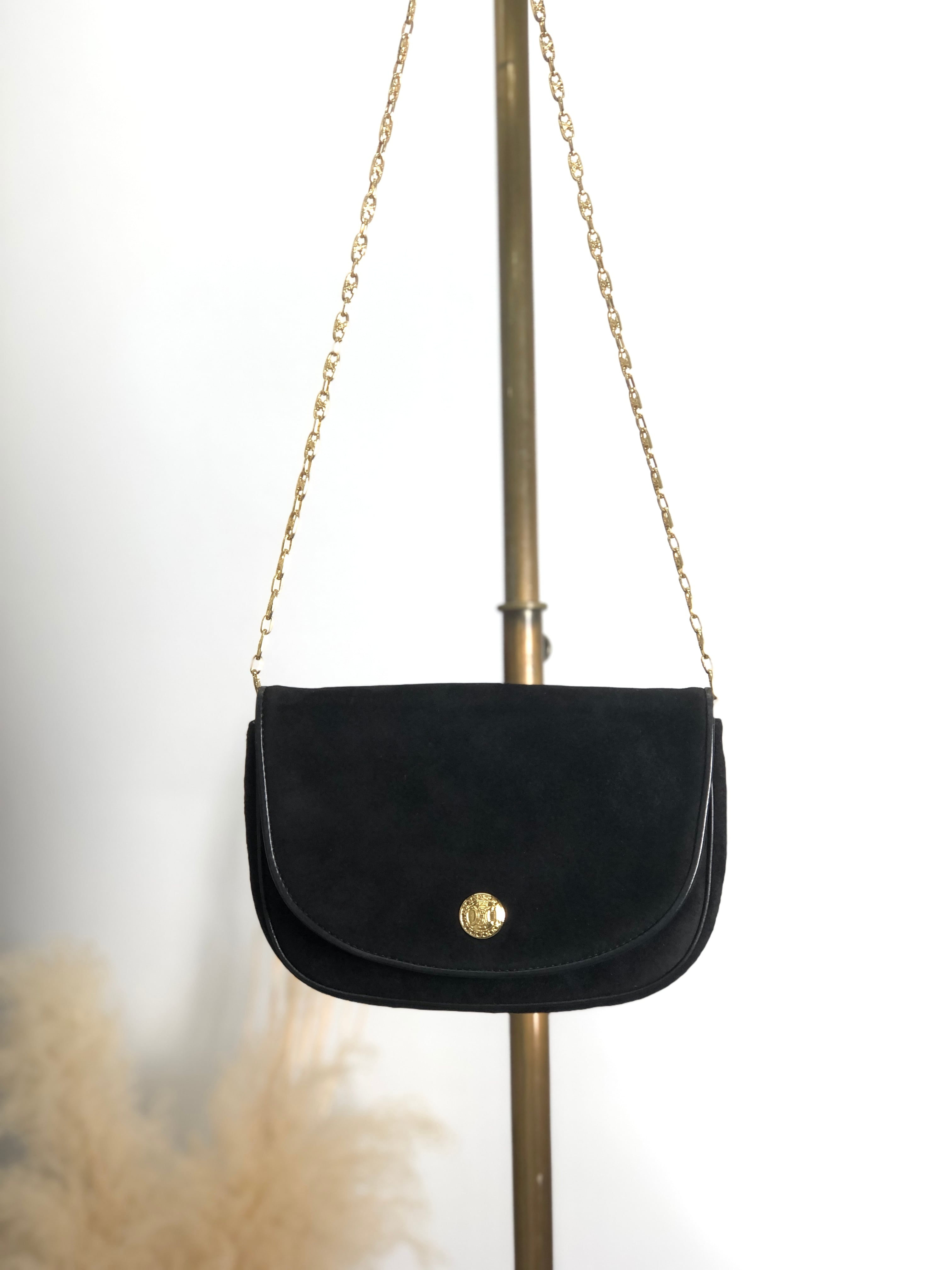 CELINE セリーヌ ショルダーバッグ ブラック トリオンフ ベロア