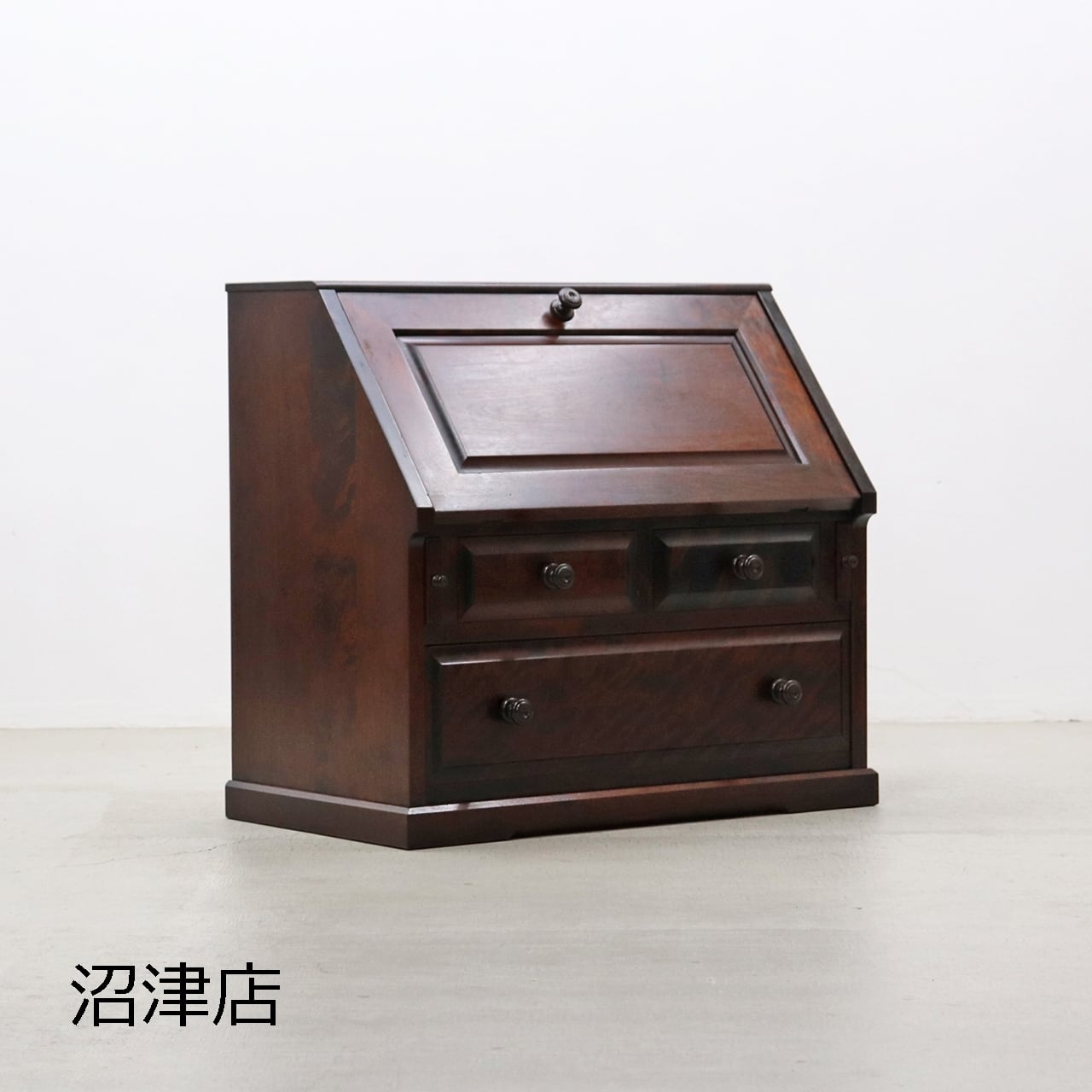 神居民芸 ライティングビューロー ライティングデスク 樺 上棚付き A6