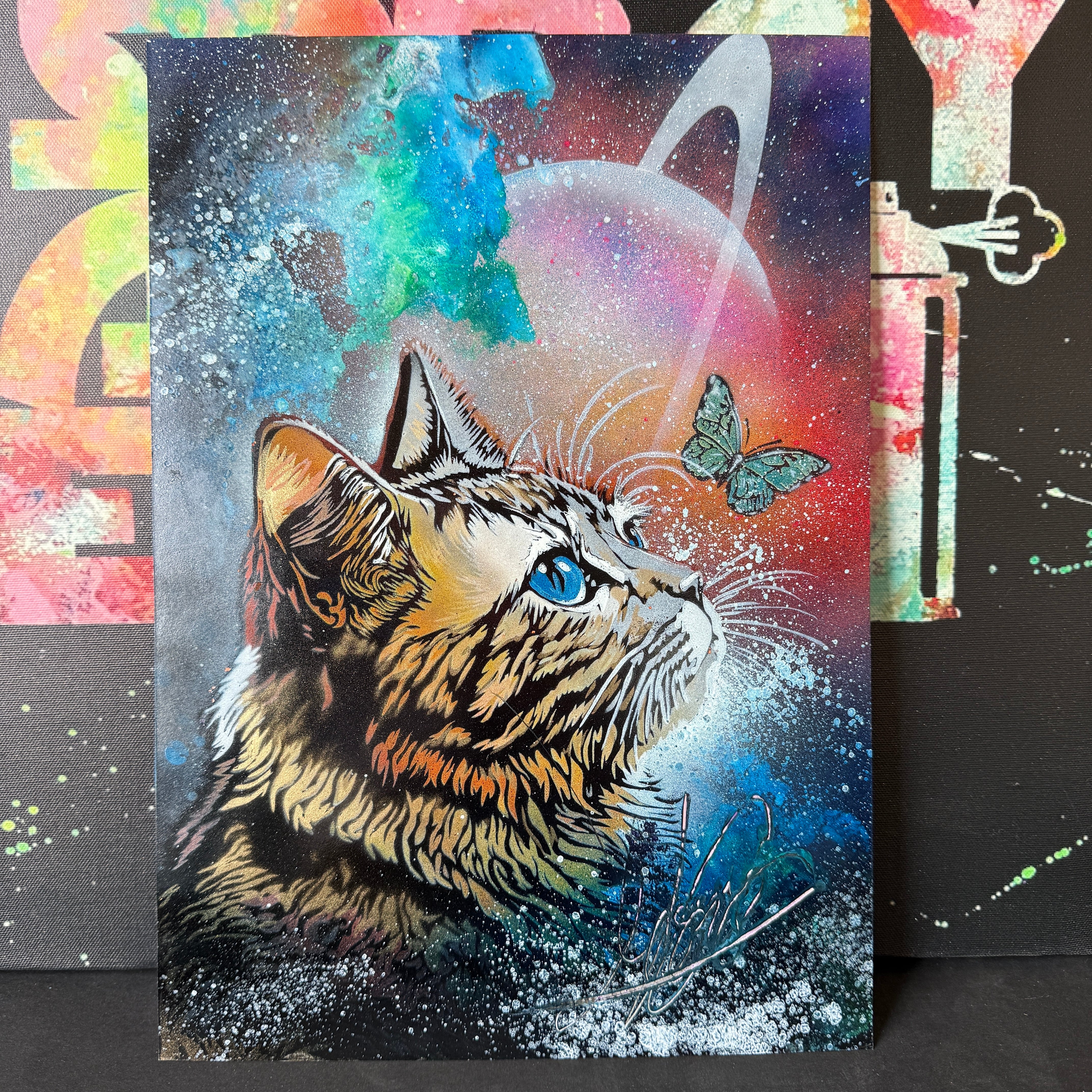 スプレーアート 虎 F6サイズ Satoshi 昨日のスプレーアート！！ 新たに