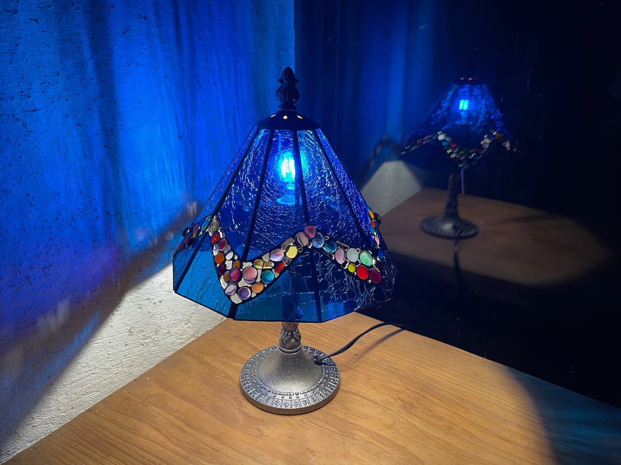 限定品】ブルージュエル（ステンドグラスのテーブルランプ