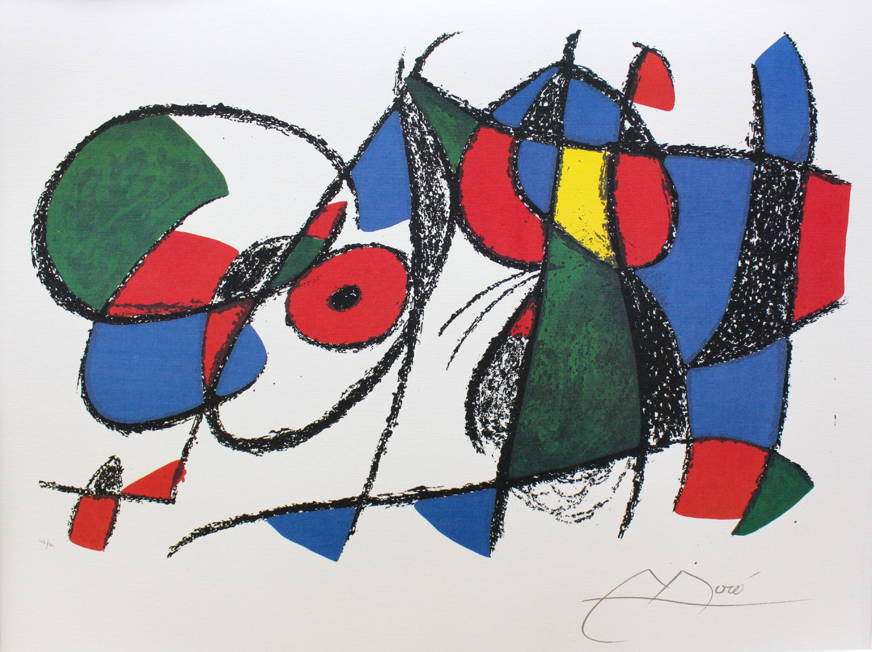 ジョアン ミロ「Vol2 リト8」額縁4色選択可能 作品証明書 展示用フック