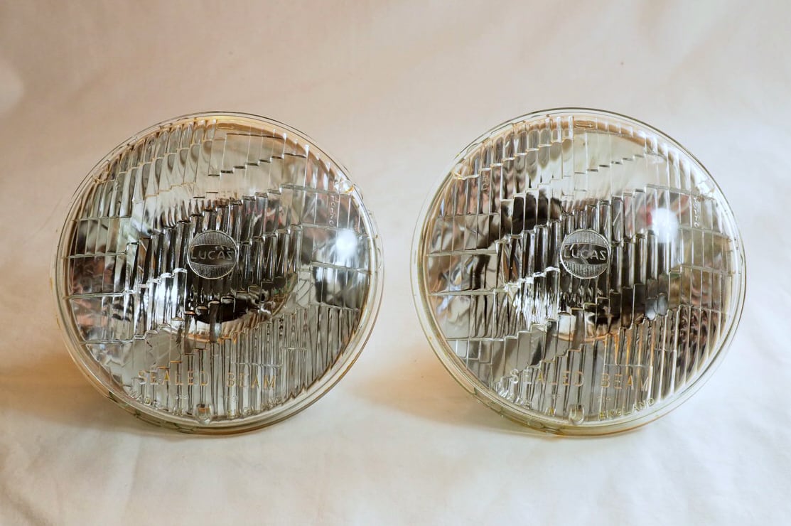 LUCAS 段カット 7インチ シールドビーム ヘッドライト 2個セット GOOD