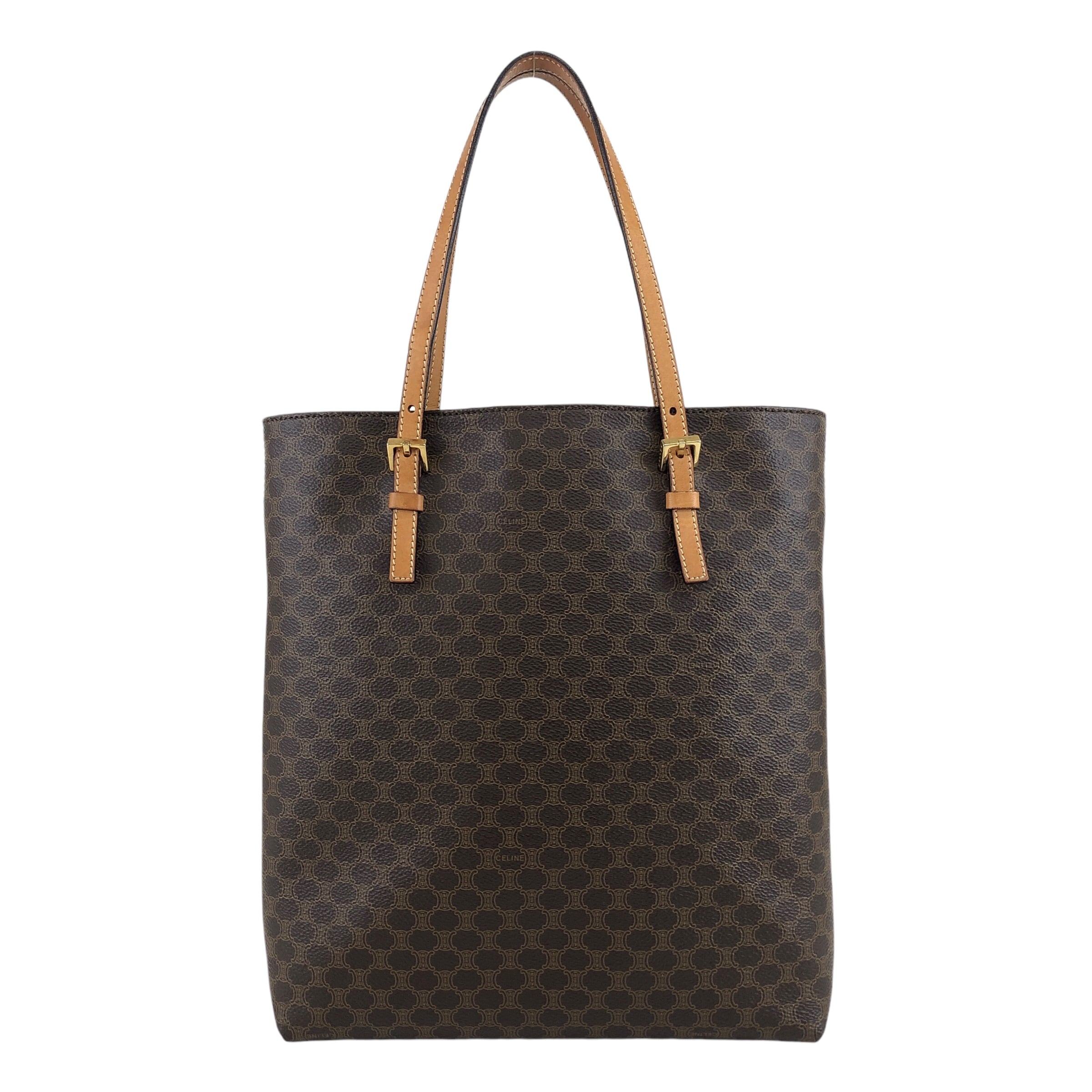 CELINE セリーヌ マカダム トートバッグ ブラウン PVCレザー vintage