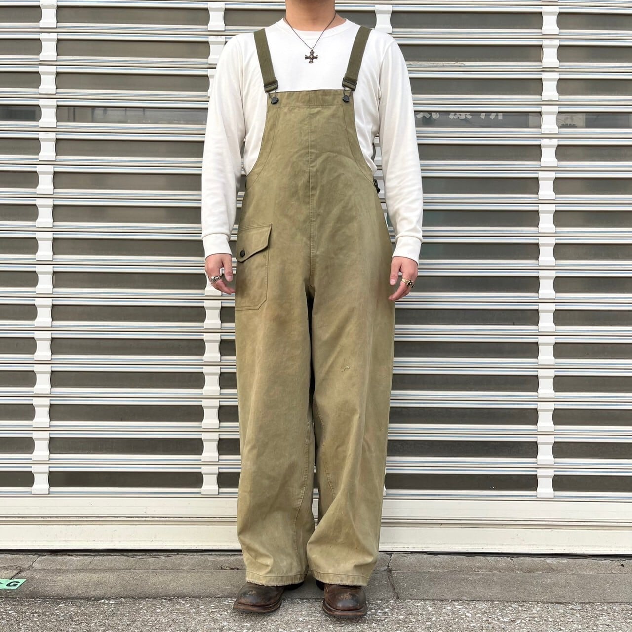 40s usnavy 米軍 実物 デッキ N-2 パンツ オーバーオール ゴム引き