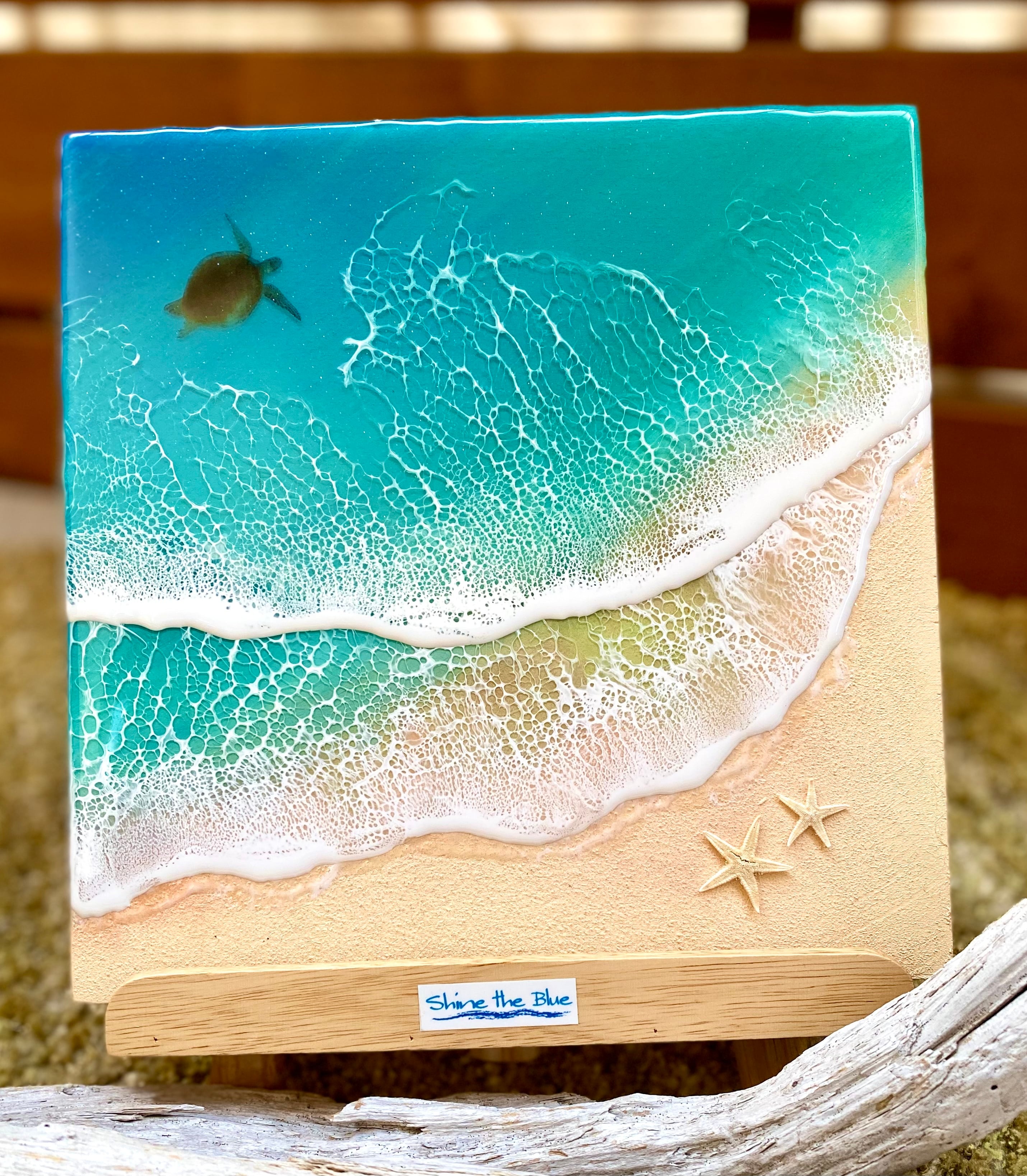 オーシャンレジンアートパネル『ホヌ』 | Shine the Blue(シャインザ