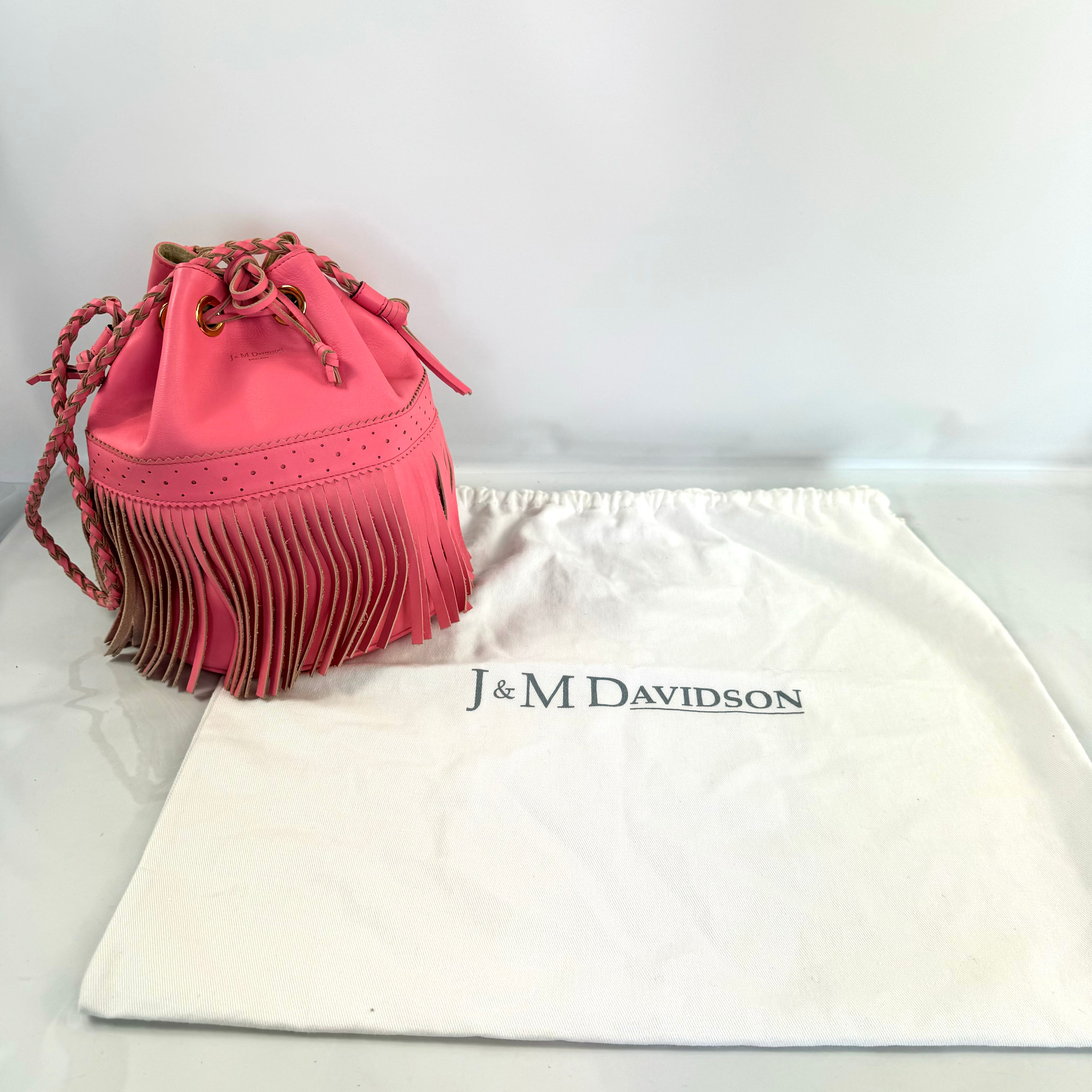 J&M DAVIDSON カーニバル L ショルダーバッグ フリンジ ピンク | arear