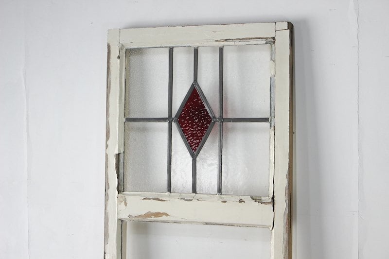 英国アンティークステンドグラス窓枠⁄ガラスウィンドウ⁄建具(84-212-6