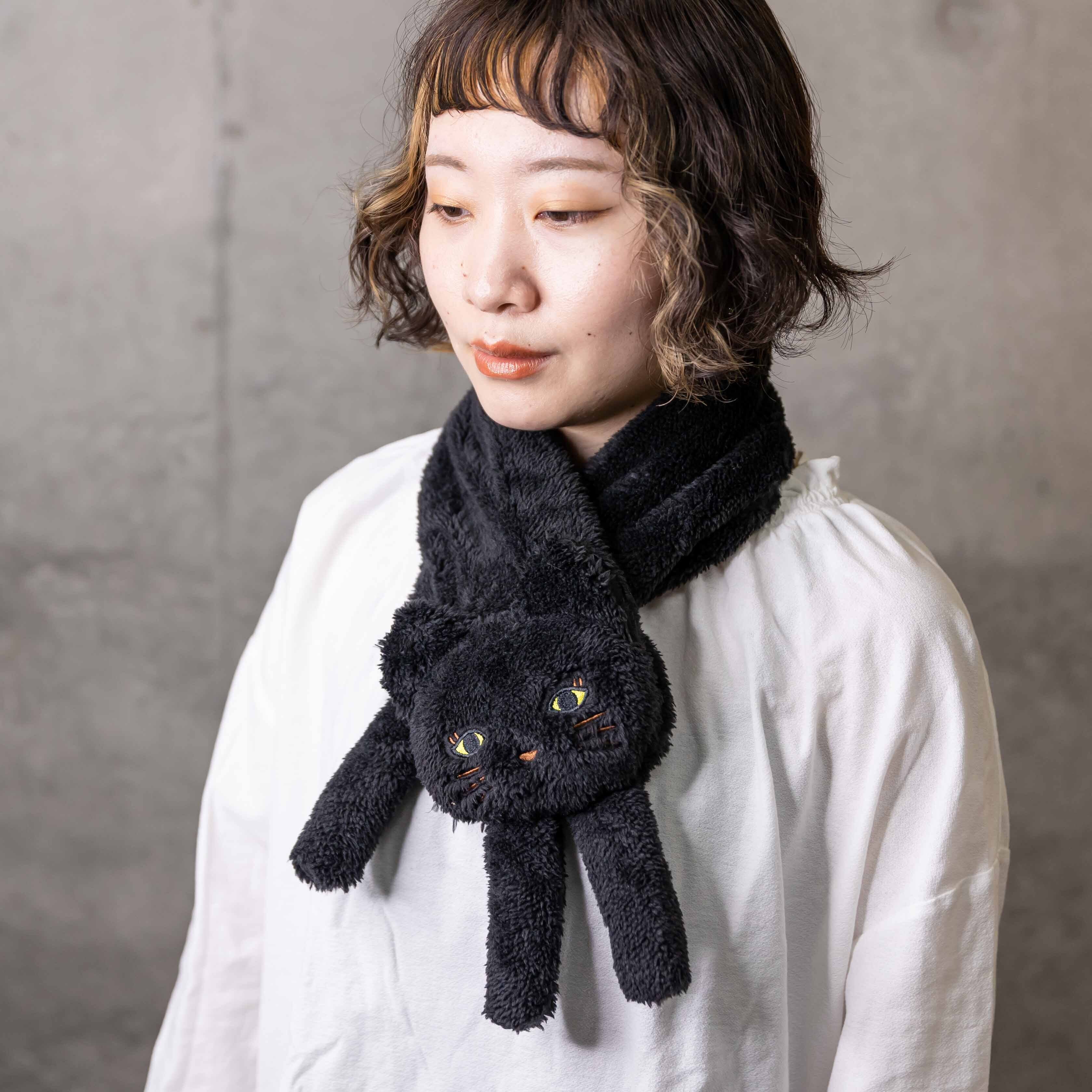 miteさん えん帽子 メルトン生地 ブラック miteさん えん帽子 メルトン