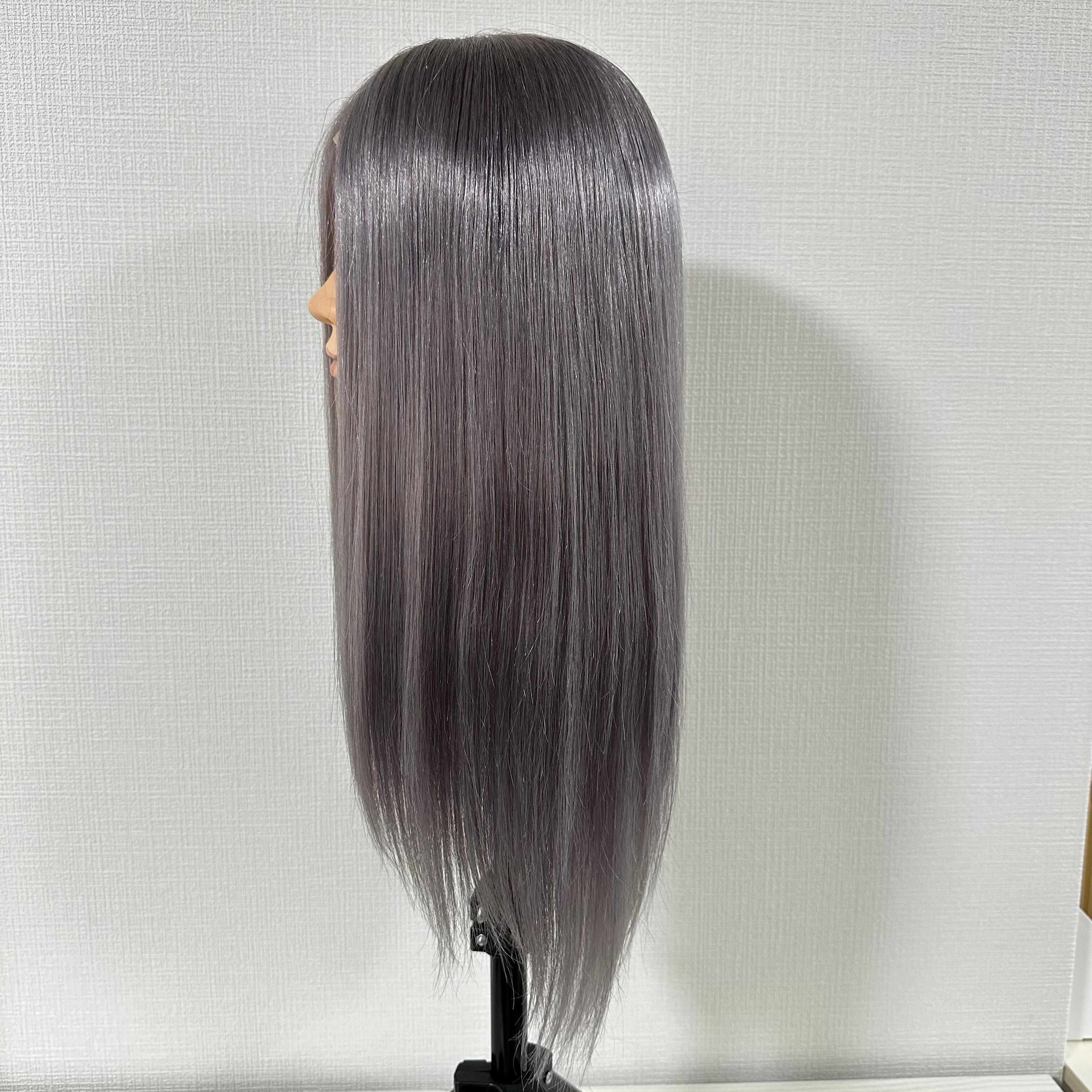 FTレースタイプ 未カット ラベンダーグレー 百合子ウィッグレミー人毛