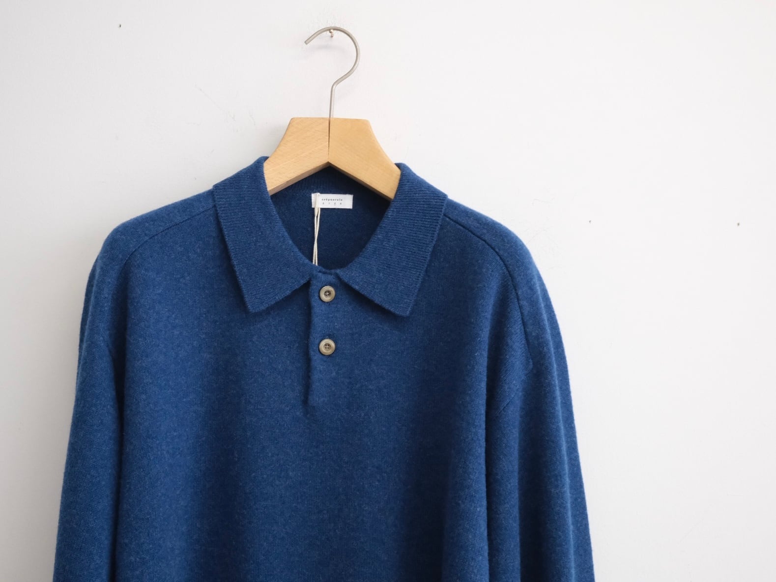 crepuscule“M-G Knit Polo Blue” | Lapel online store
