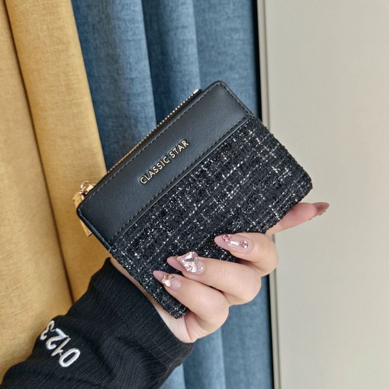 2つ折りツイードミニウォレット L0676 | Little fleur リトルフルール