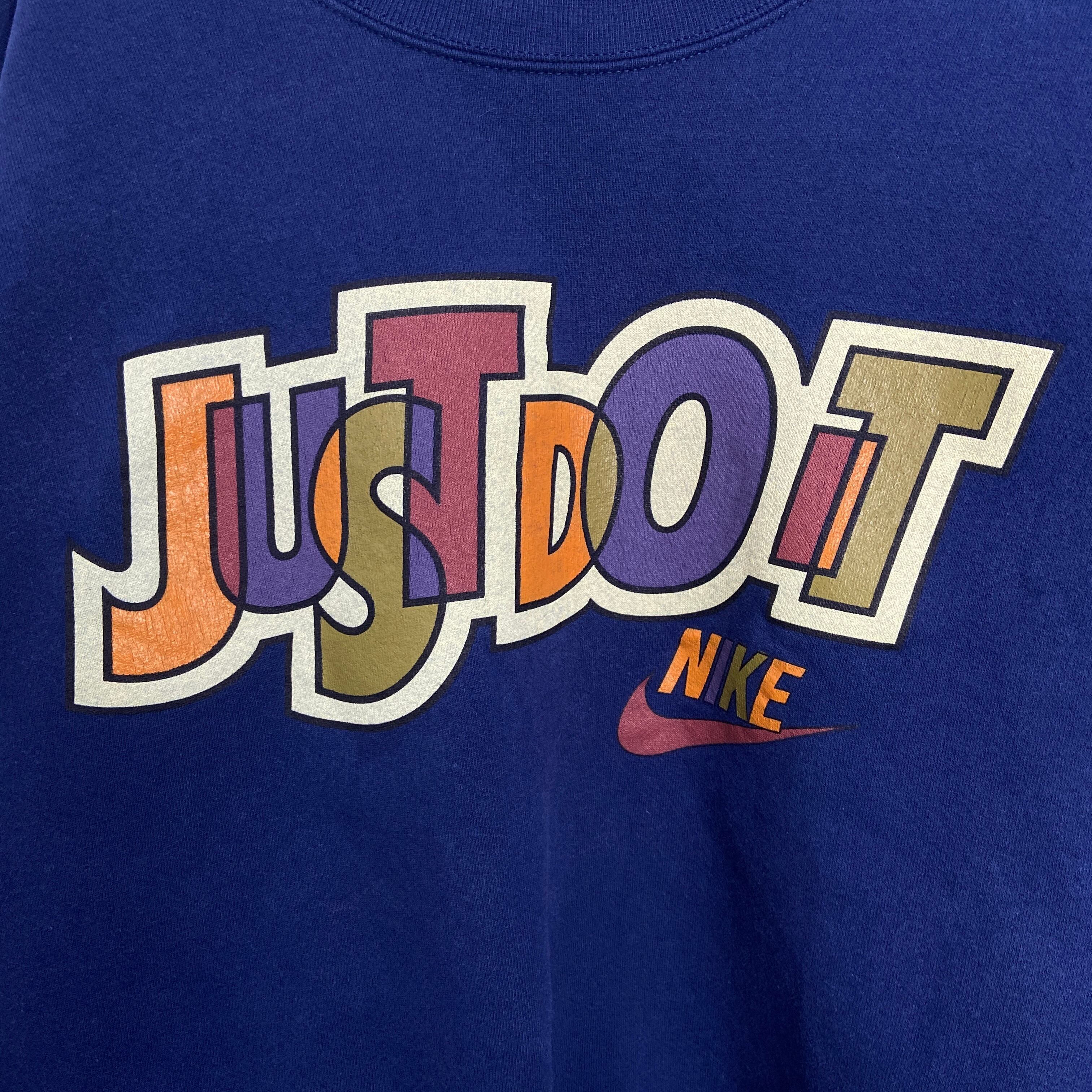 90s USA製 NIKE 銀タグ ロゴスウェット ネイビー L ナイキ | 古着屋 Uan