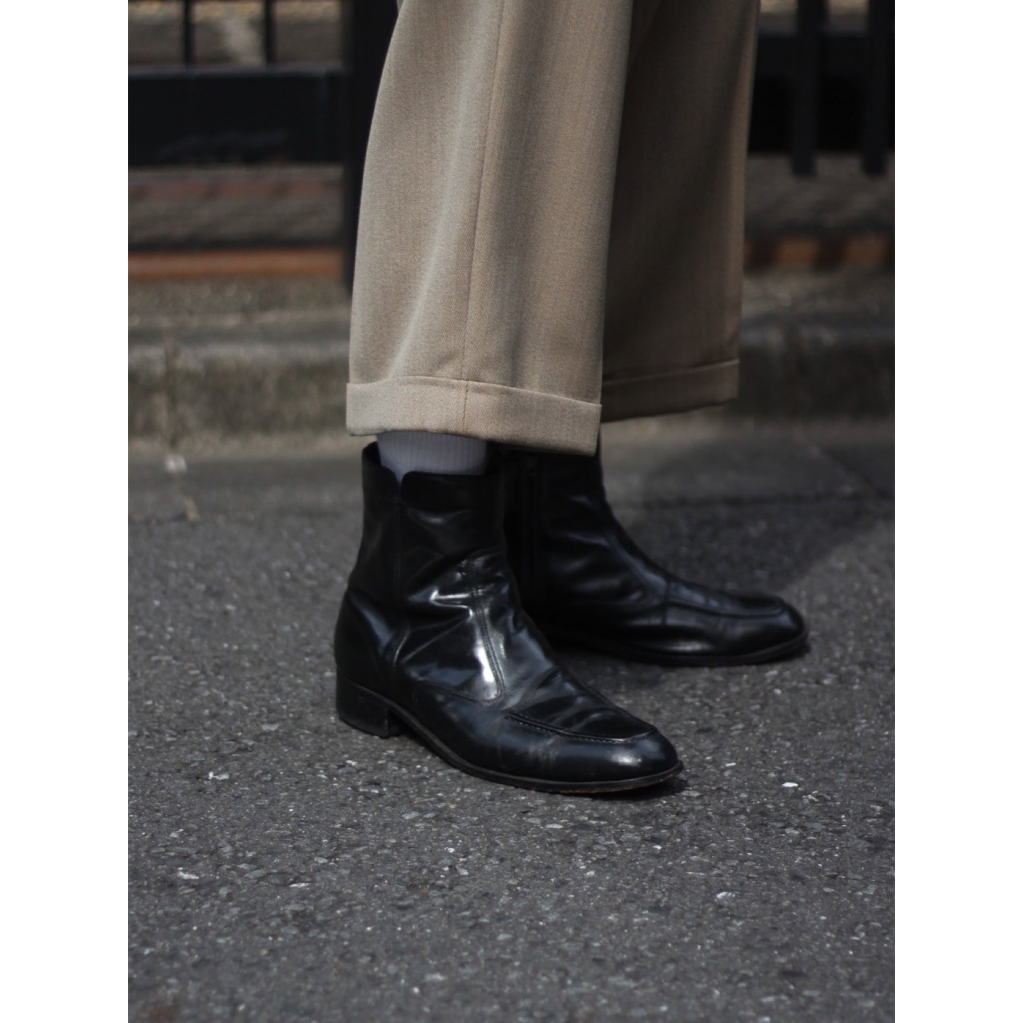 FLORSHEIM DUKE BOOTS ヒールブーツ革靴サイドジップ