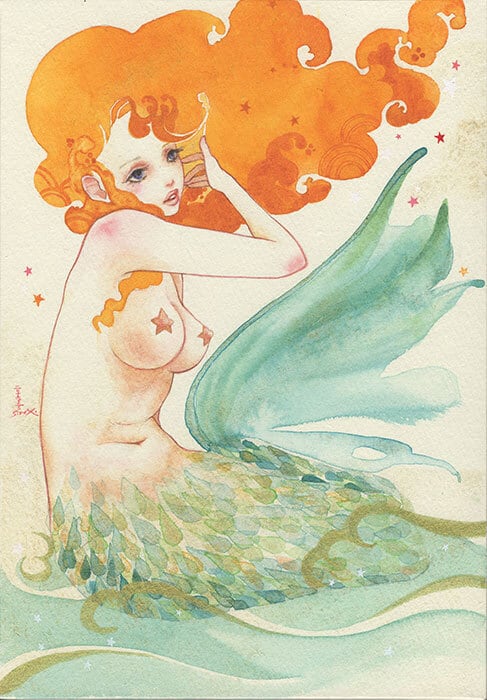 soldout］sioux 透明水彩 数量限定 複製原画 [人魚の歌 1番目の姉