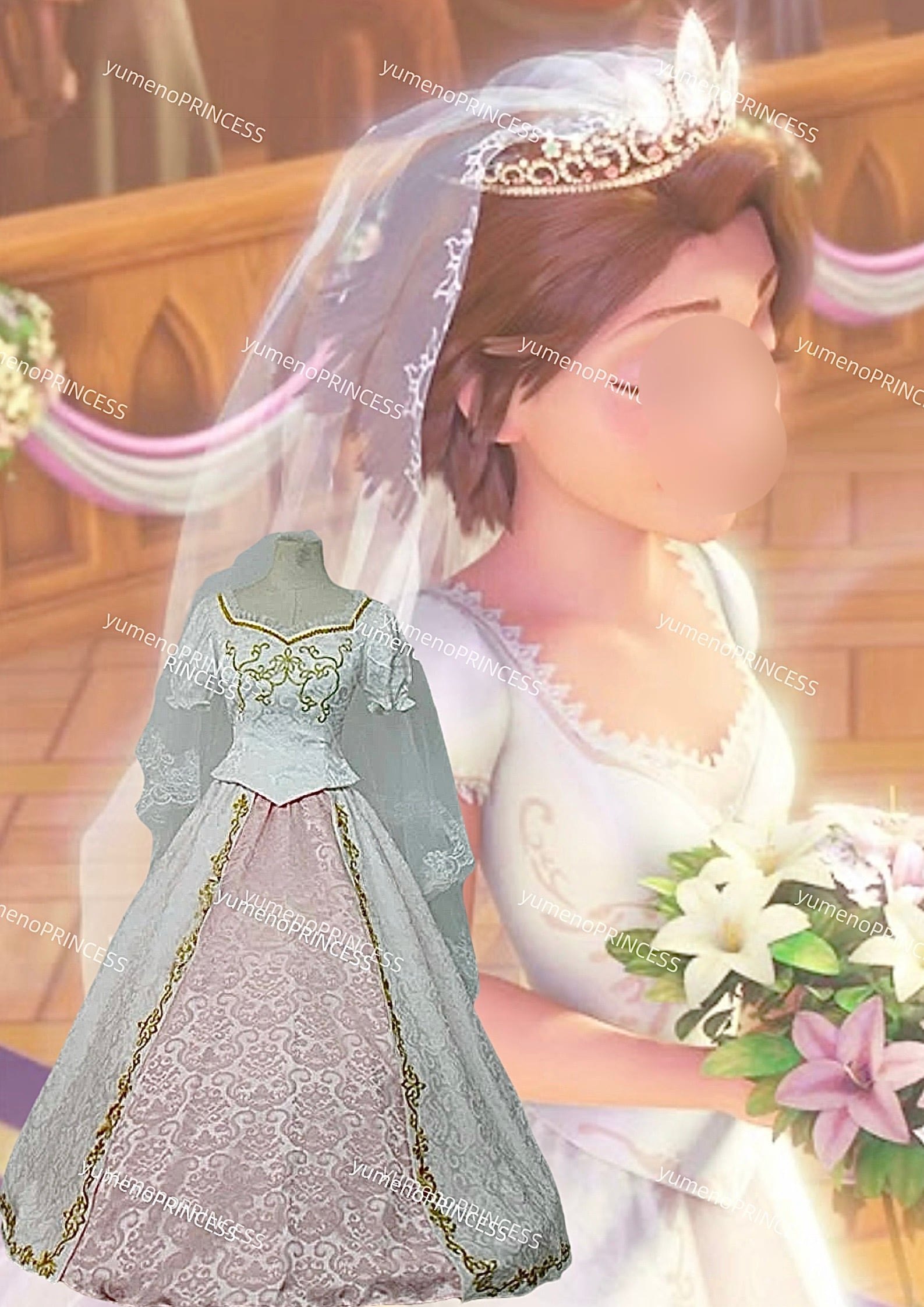 ディズニー ラプンツェル エバーアフター ウェディングドレス Dハロ