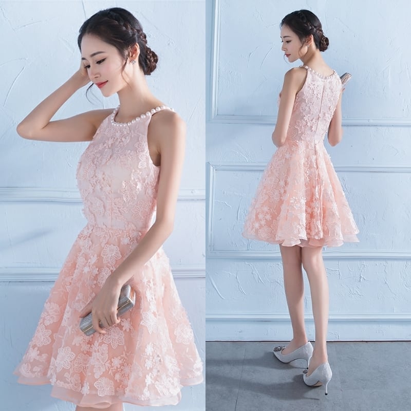 ピンク ミニパーティードレス 結婚式 二次会 キャバ 衣装 可愛い