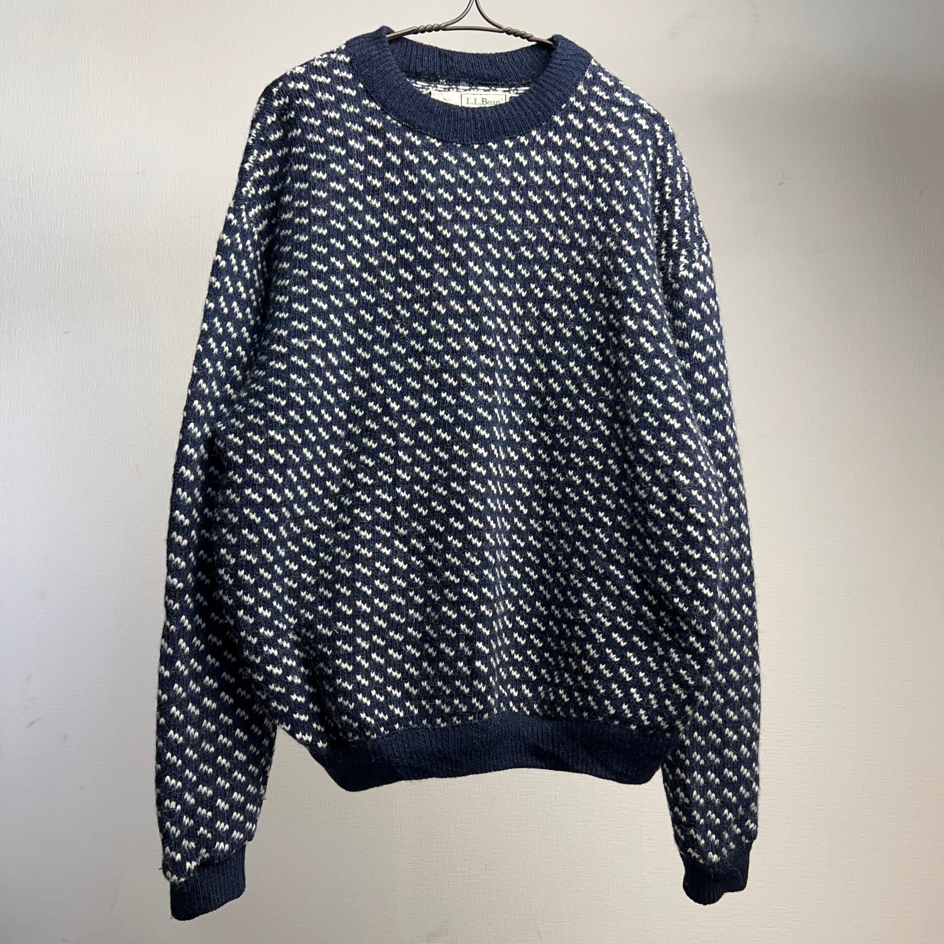 80's “L.L.Bean” BIRDS EYE KNIT SWEATER SIZE L 70年代 80年代