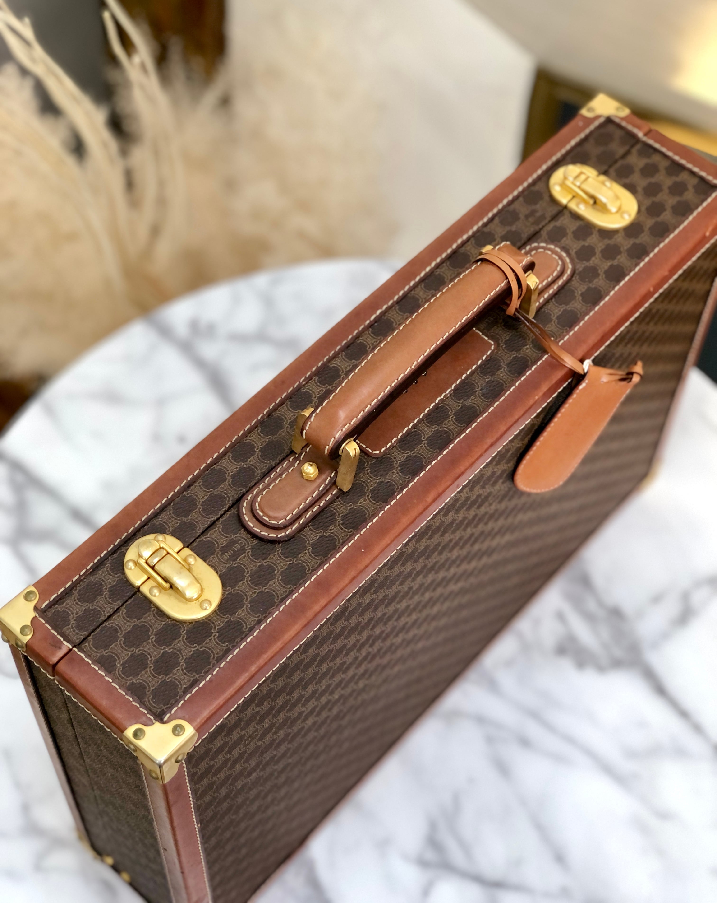 CELINE セリーヌ マカダム トランク ブリーフケース ダイヤルロック