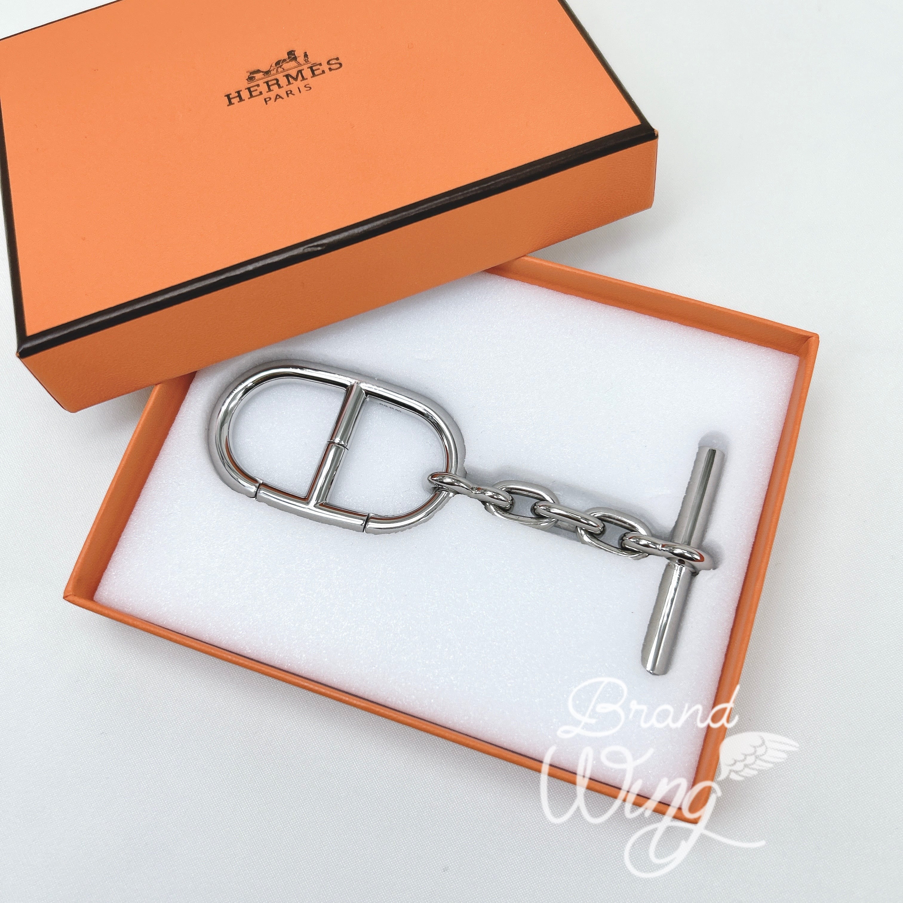エルメス 激レア‼️シェーヌダンクル シルバーパラジウム キーリング