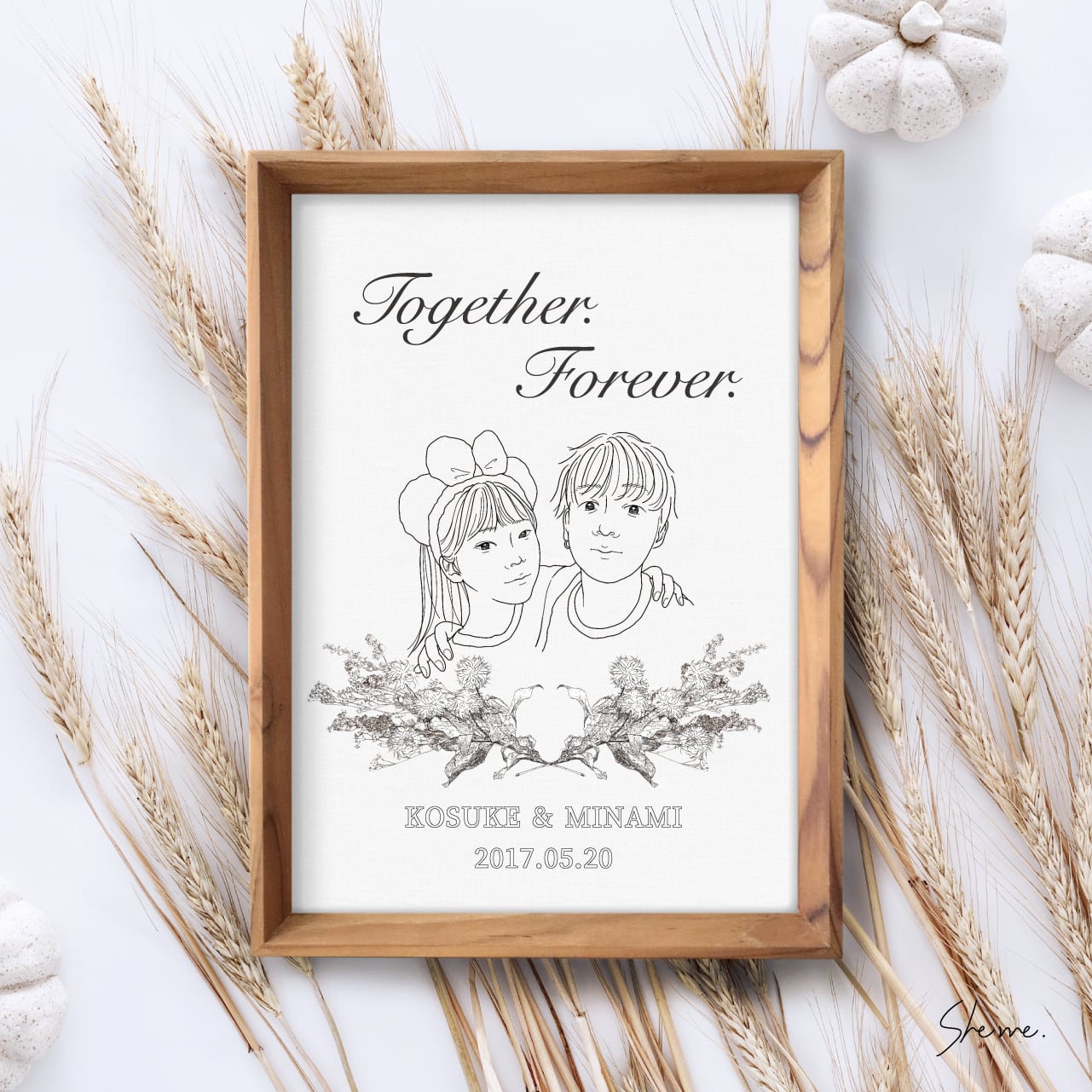 web限定商品】《受注生産品》似顔絵(A4サイズ/フレーム付き) | She me.