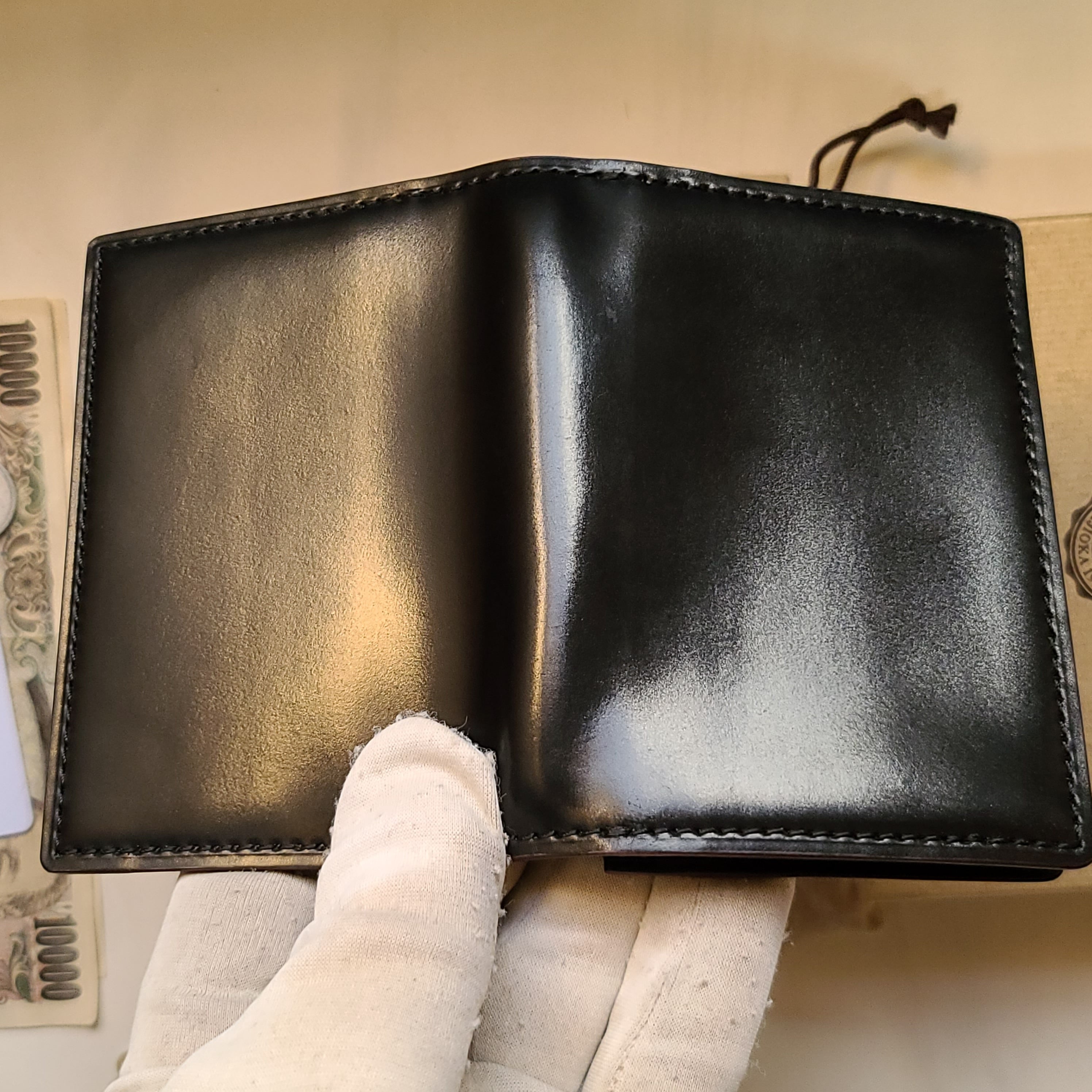 ガンゾ SHELL CORDOVAN 2(シェルコードバン2) ブラック 名刺入れ