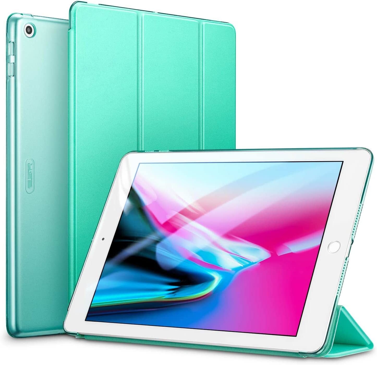 iPad 9.7 ケース 2018と2017年モデル 軽量 薄型 三つ折スタンド オート