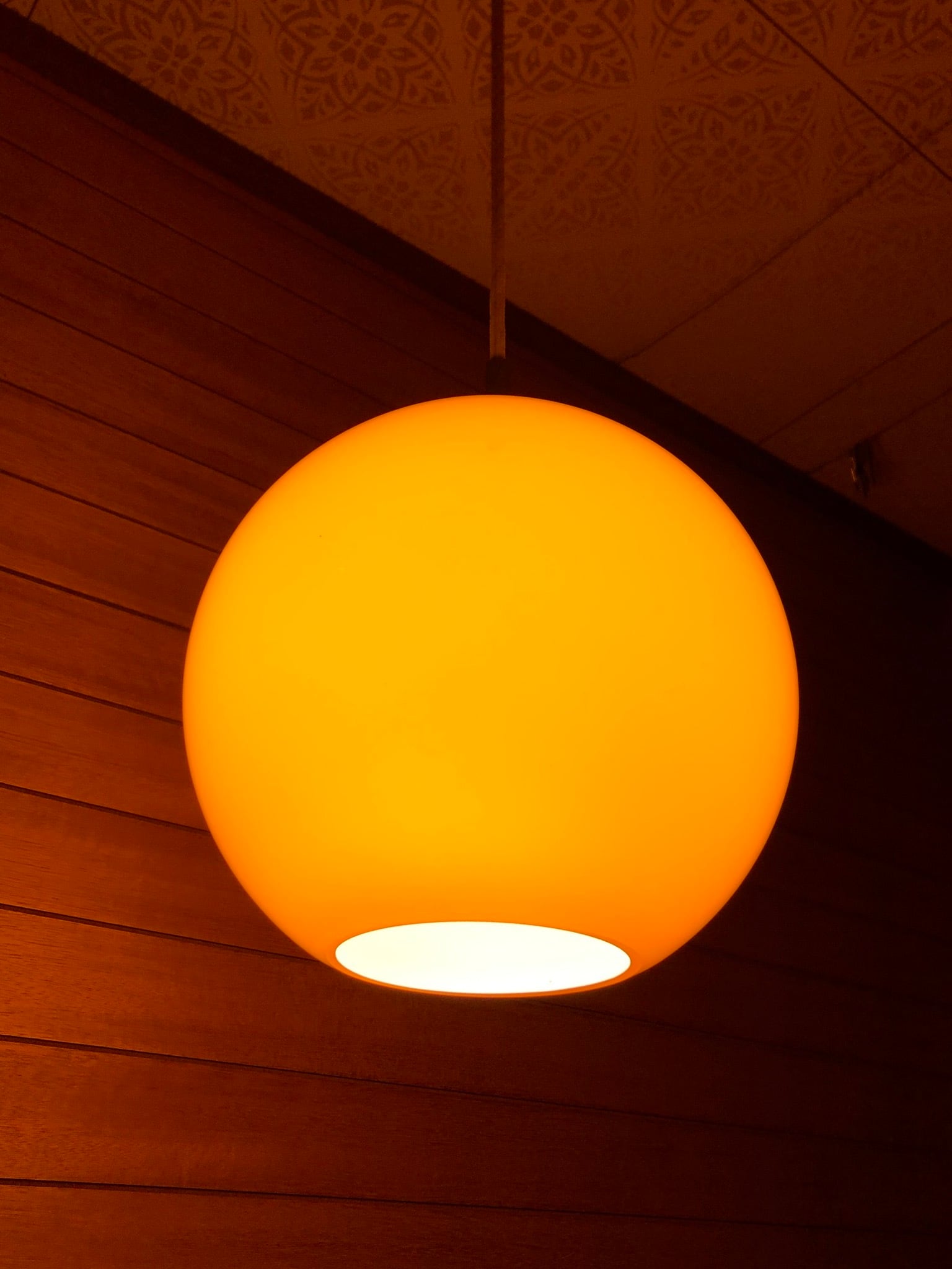 イエロー・オレンジ ドーム型ペンダントライト 2セット レトロ