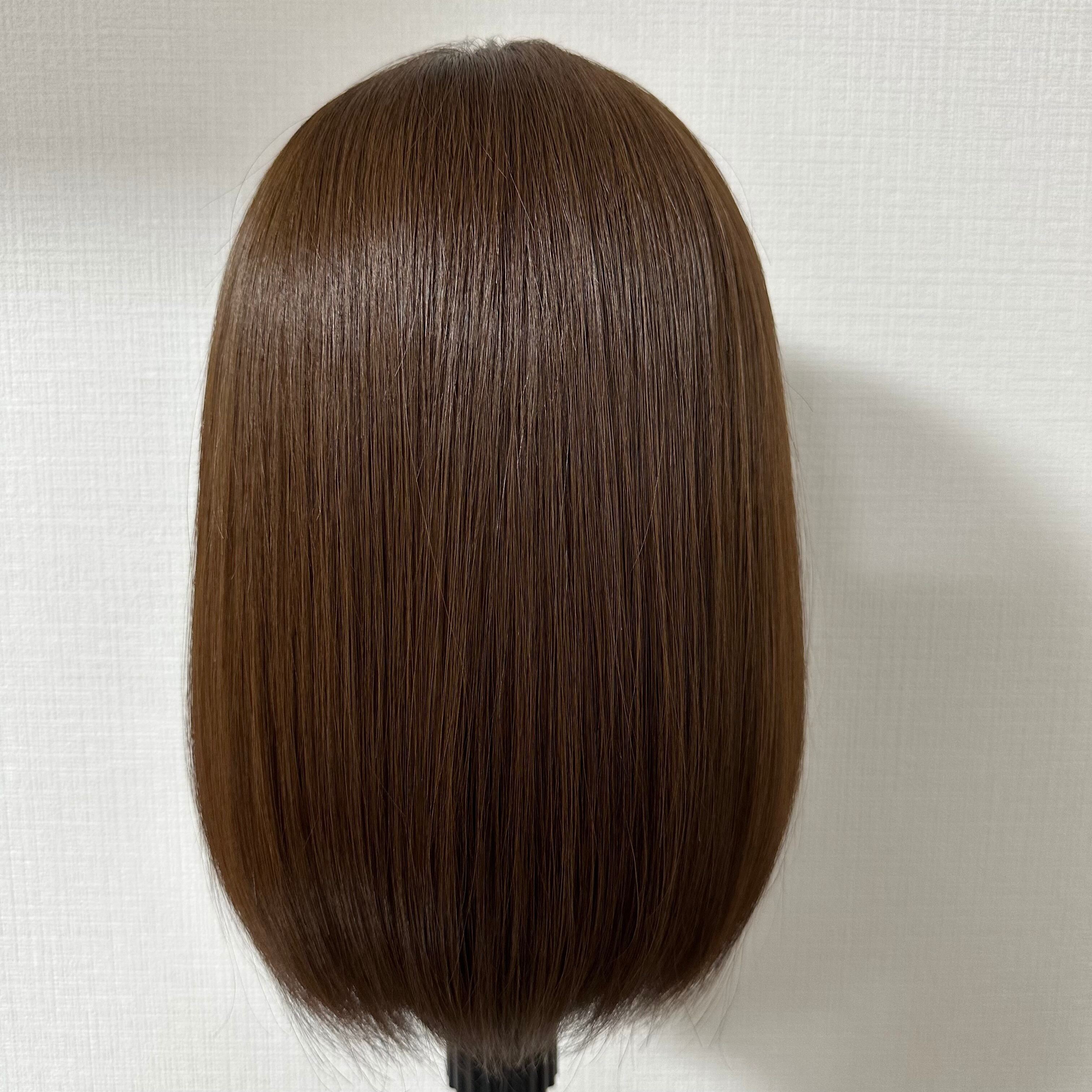 3Dウィッグ 未カット 30cm マロンブラウン系(根元暗め加工) 百合子