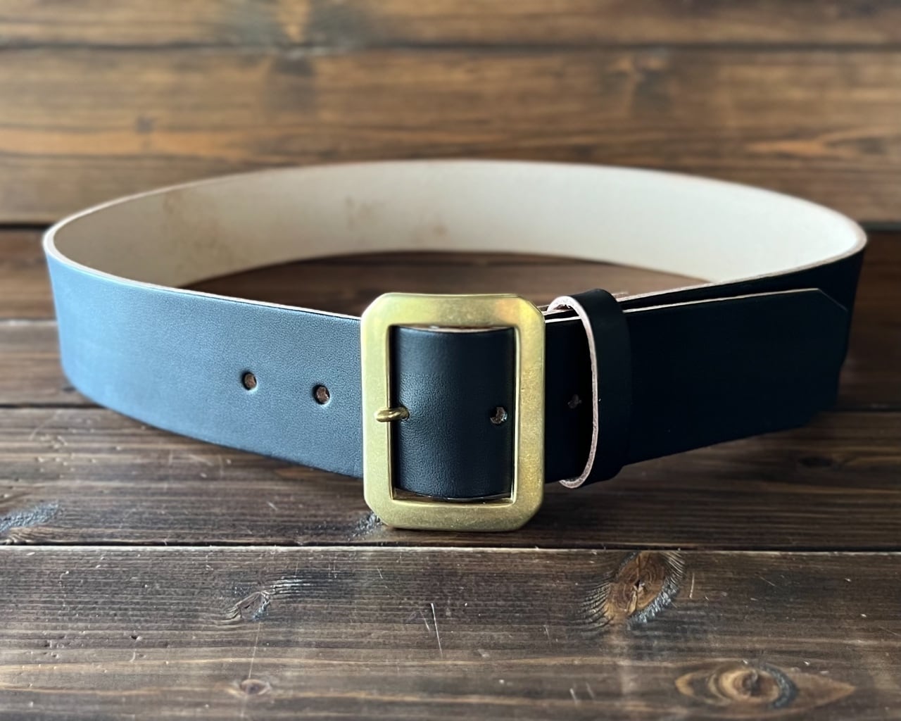 ヌメサドル・クロムエクセル/Octagon Buckle Belt 45mm幅
