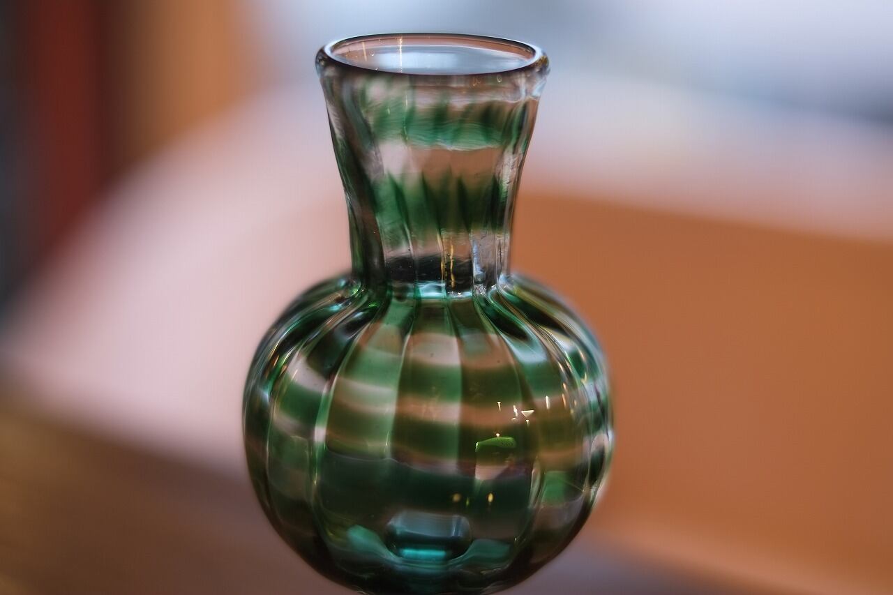 ◇三宅吹硝子工房◇三宅義一◇◇◇『吹き硝子の一輪挿し