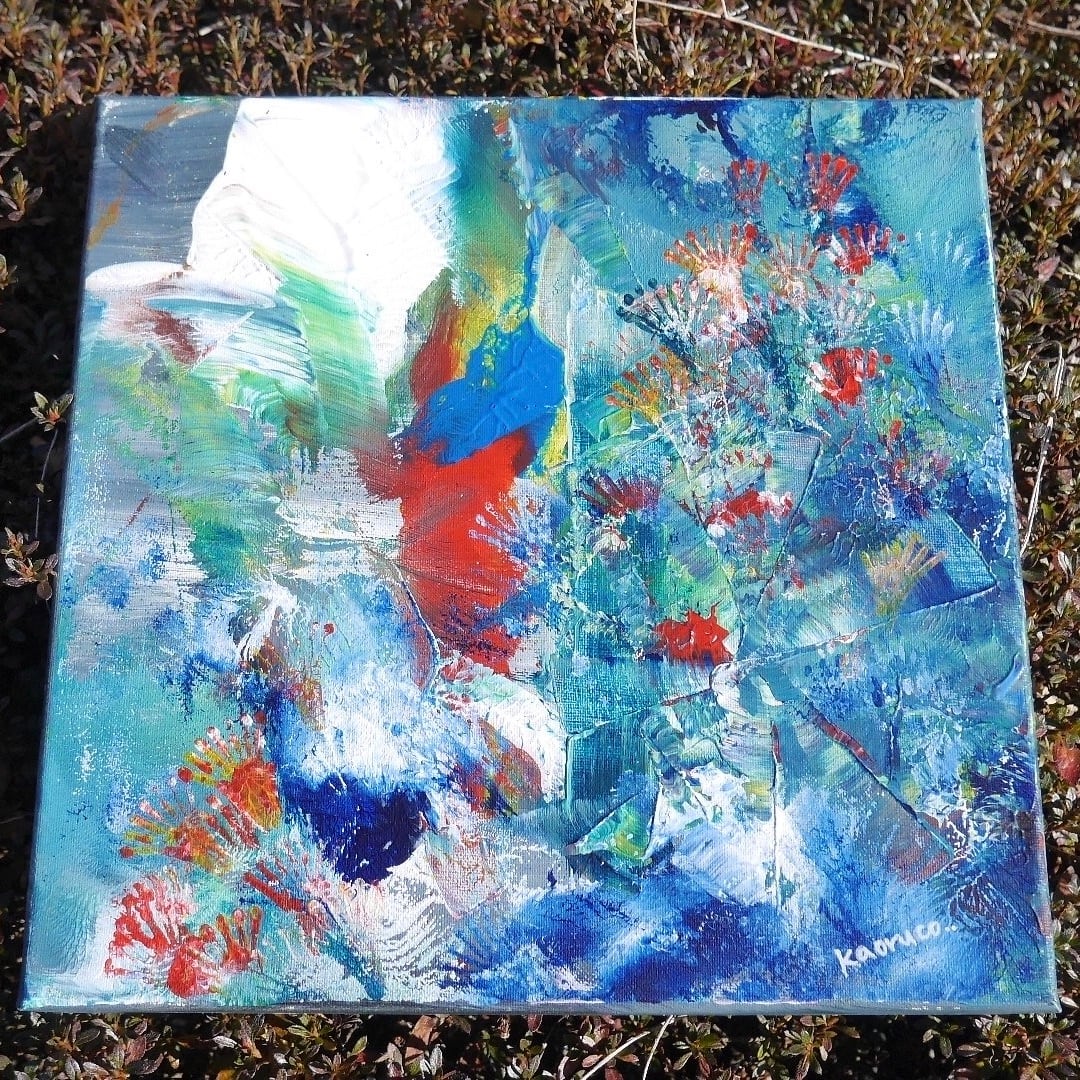 100_ モダンアート 抽象画 キャンバス3つセット(333mm✖️333mm