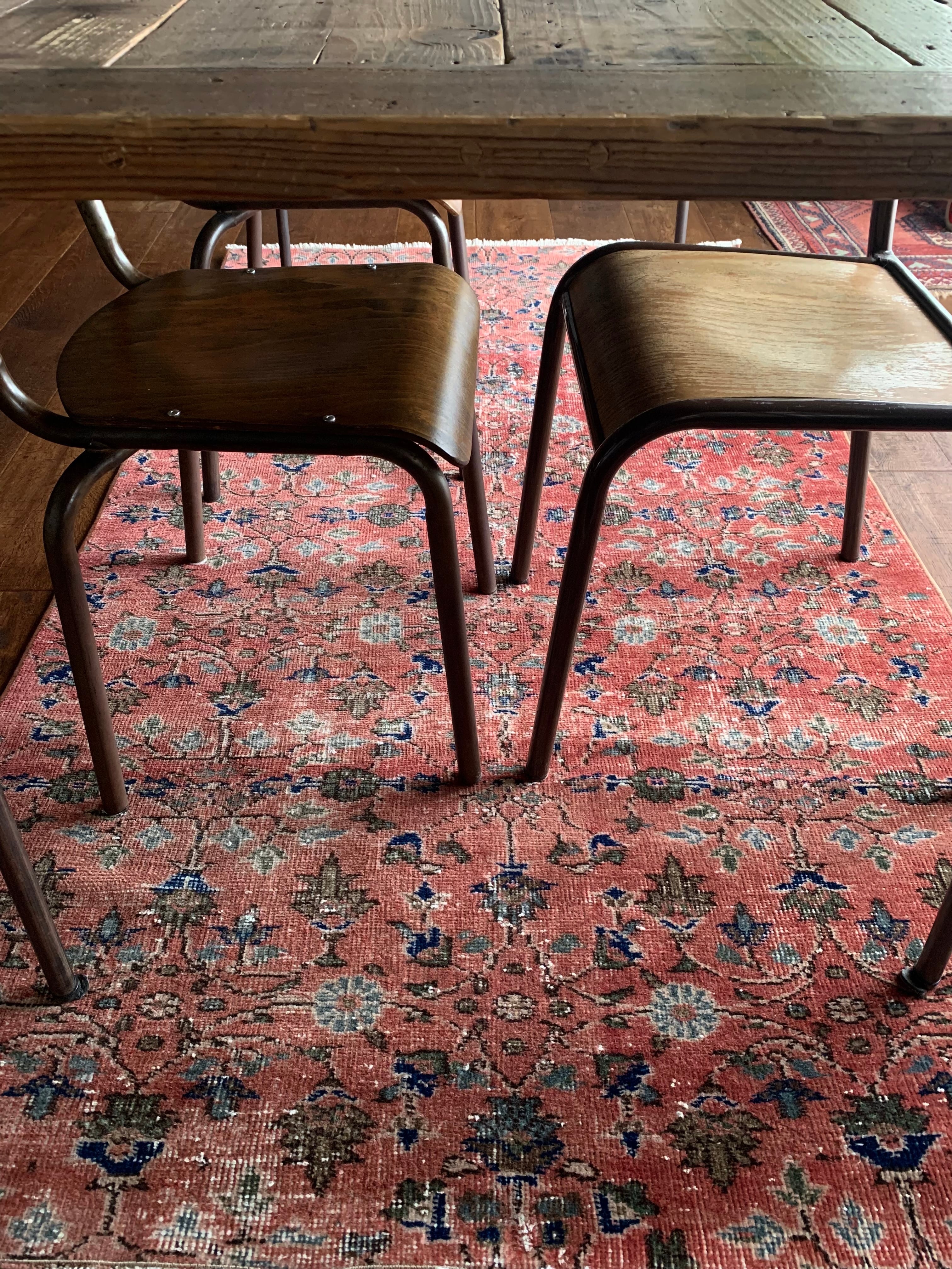 くすみレッド花柄 ヴィンテージラグ | Pay ID