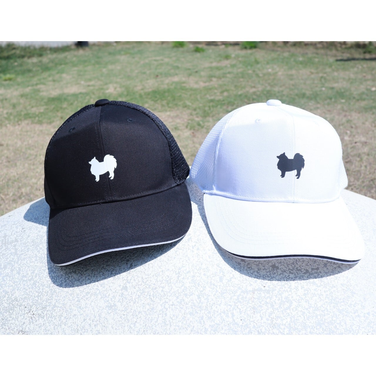 日本スピッツのシルエットキャップ（帽子）ブラック／黒 | 日本