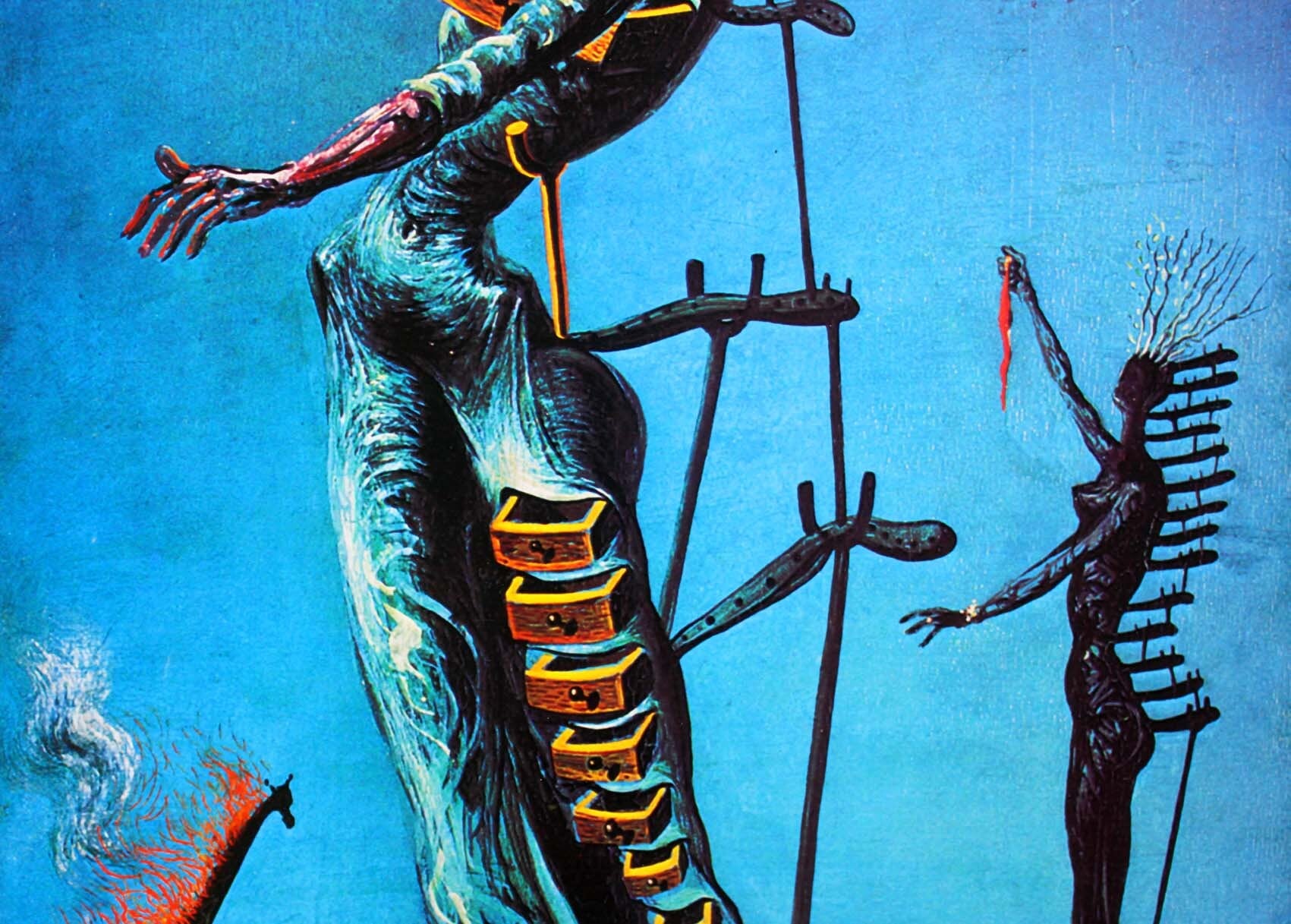 サルバドール ダリ「燃えるキリン」額縁4色選択可能 作品証明書 展示用