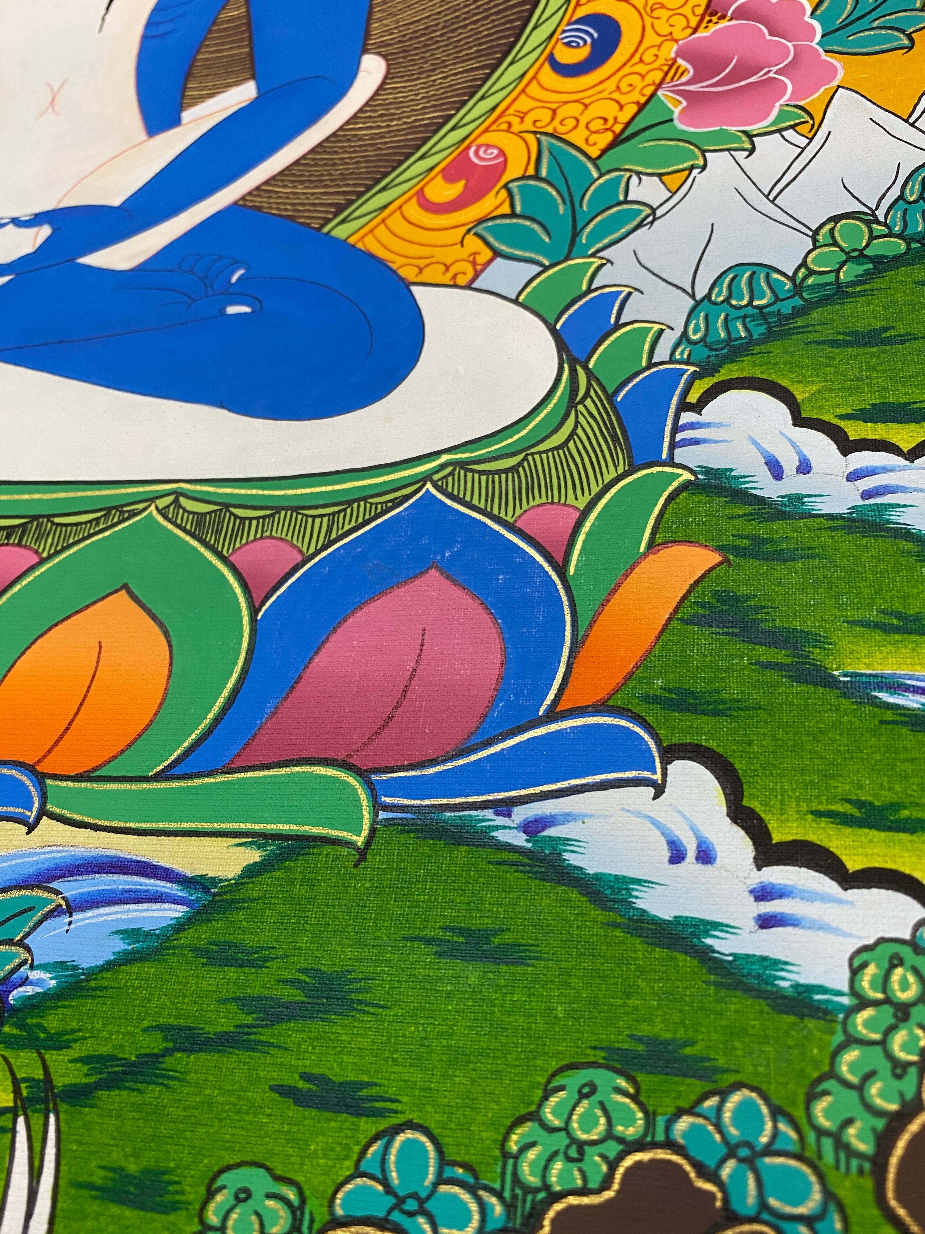 手描き仏画【ブッダシャクティー】法身普賢 ネパールタンカ TA100