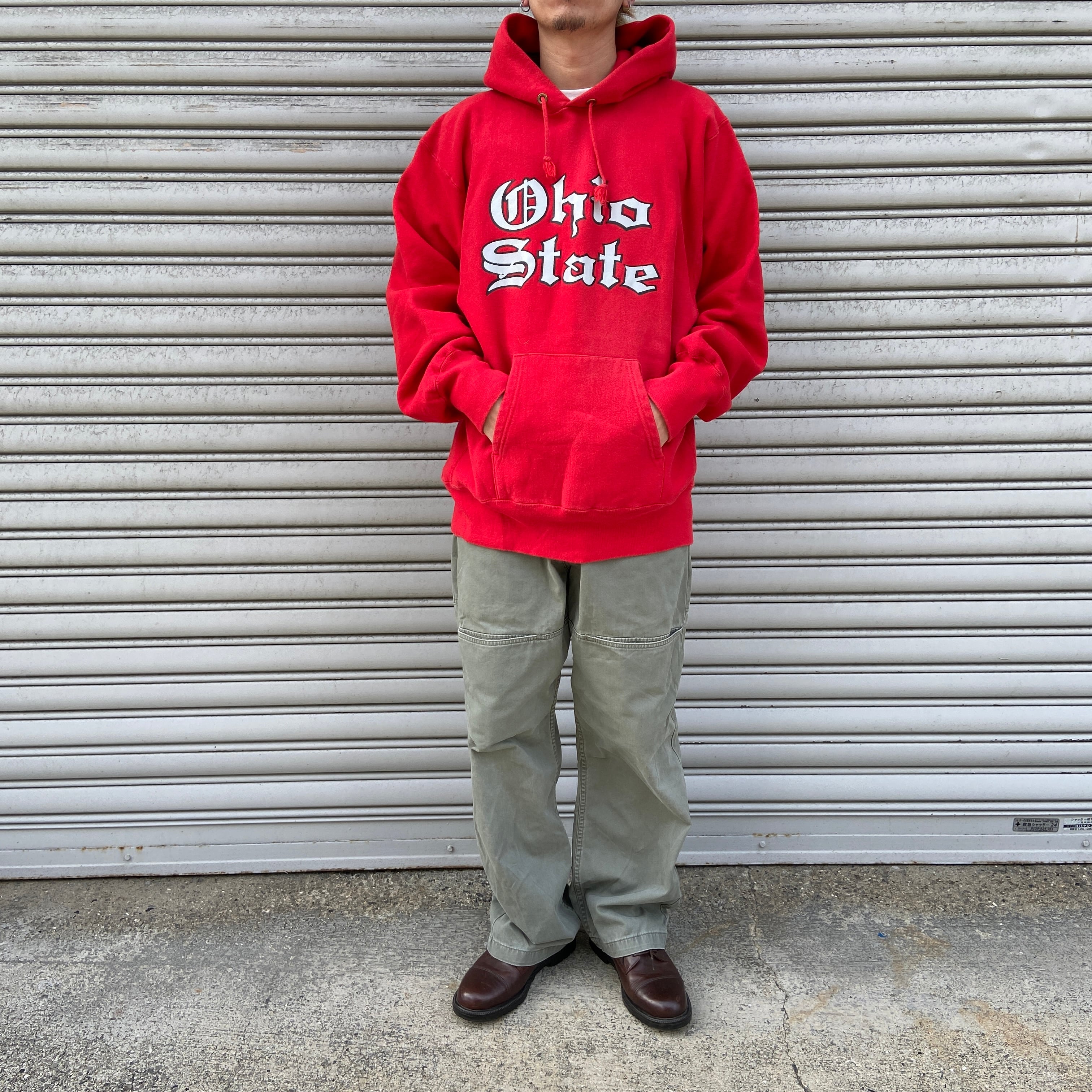 レア 80s Champion リバースウィーブパーカー オハイオ 赤 XL | 古着屋 Uan