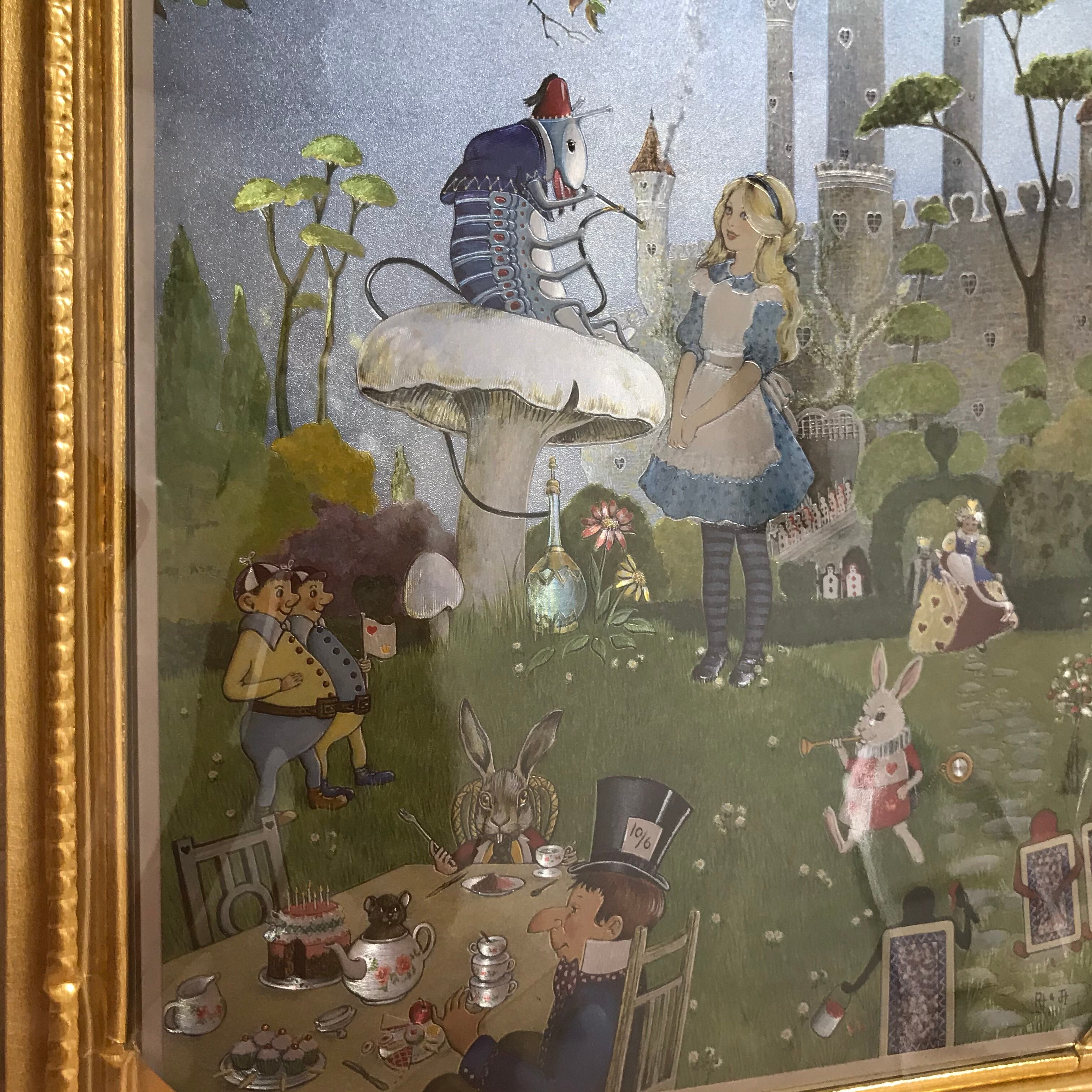 イギリス製 不思議の国のアリス エッチングアート（彫刻版画