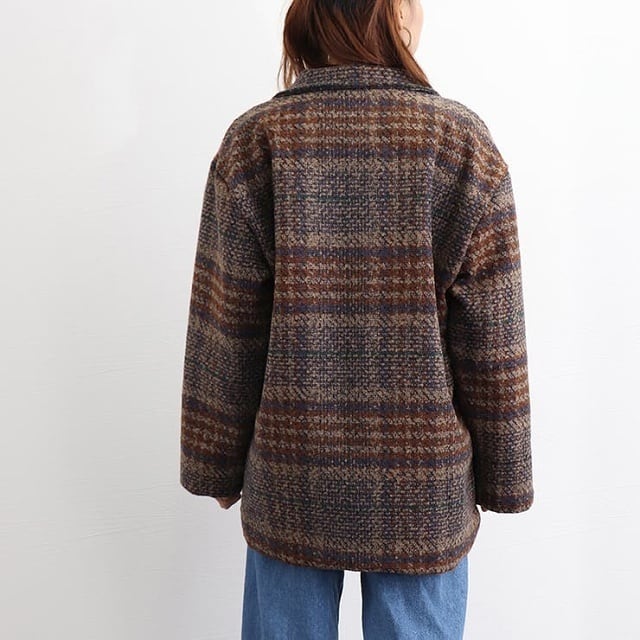 送料無料・即納】 チェック柄 コート ジャケット ミドル丈 チェスター