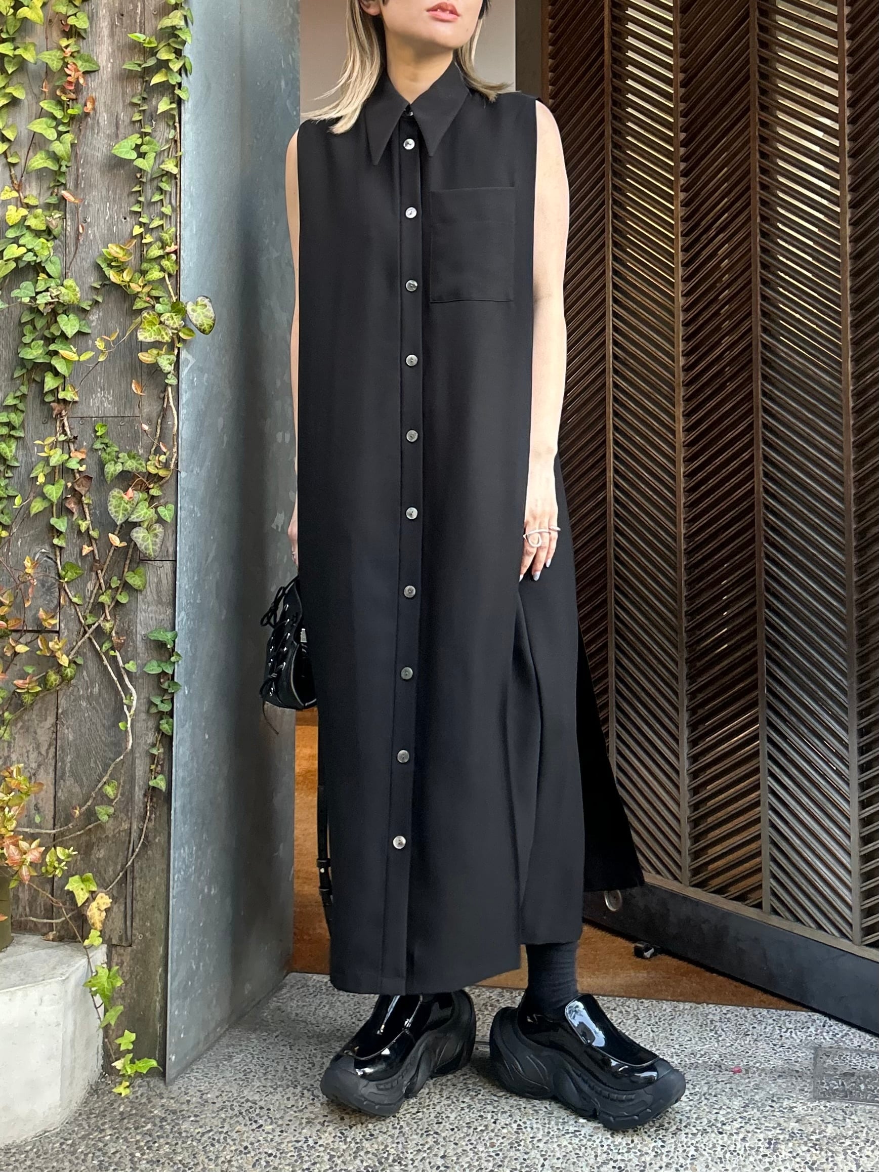 25SS】ENFOLD エンフォルド / NO-SLEEVES LONG SHIRT / シャツ