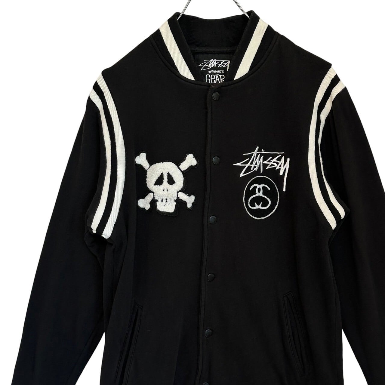 stussy ステューシー スタジャン 刺繍ロゴ バックロゴ ドクロ シャネル