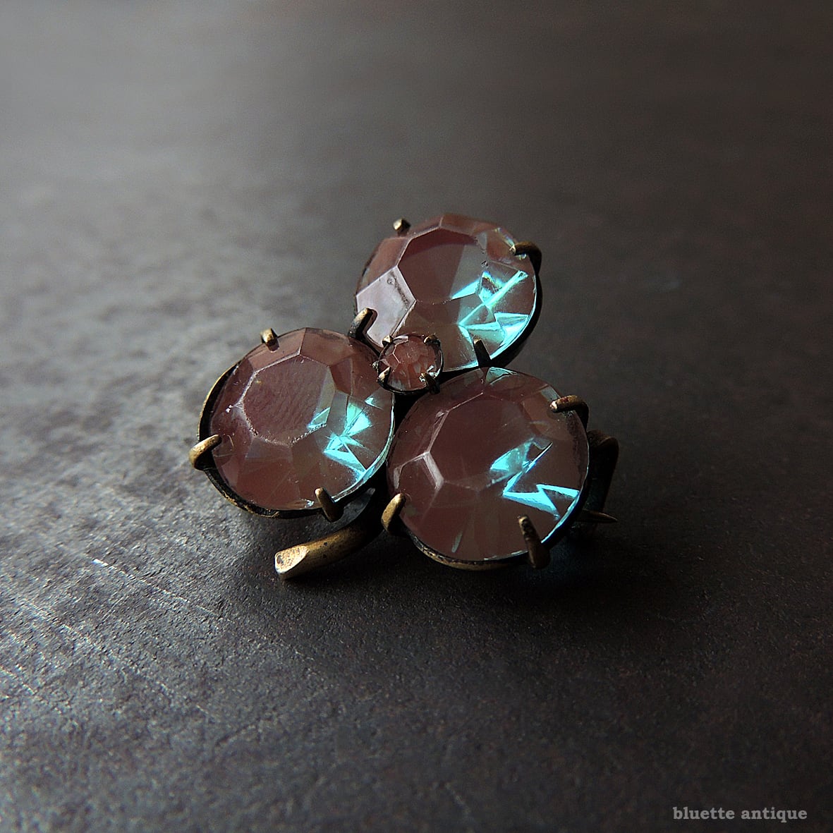 アンティークジュエリー サフィレット クローバー ブローチ