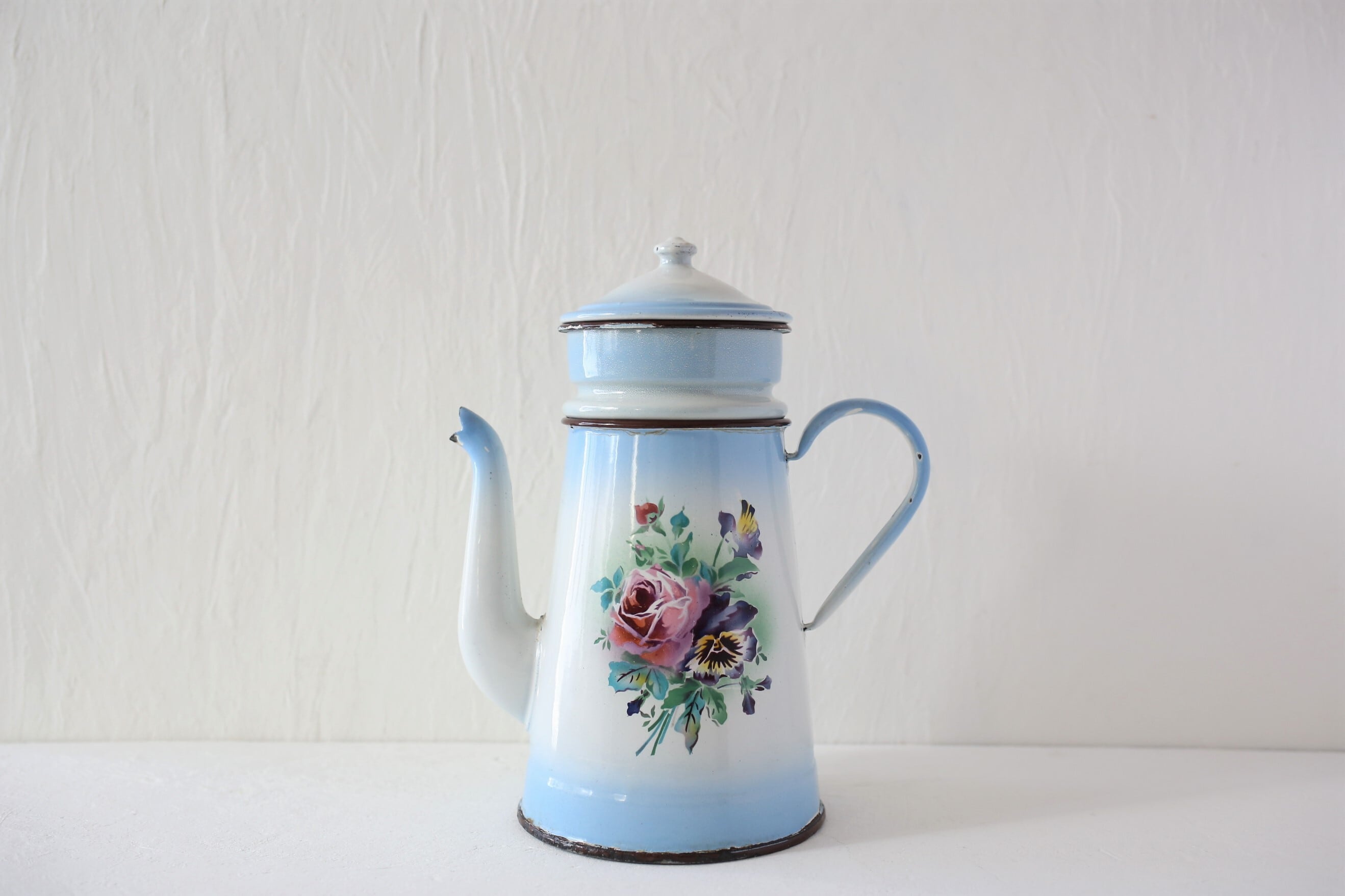 フランス アンティーク JAPY社 ホーロー Cafetiere コーヒーポット